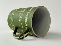 Wedgwood Olive Green Dip Sgraffito Jasper Ware Cider Mug