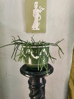 Wedgwood Olive Green Dip Jasper Ware Garden Pot