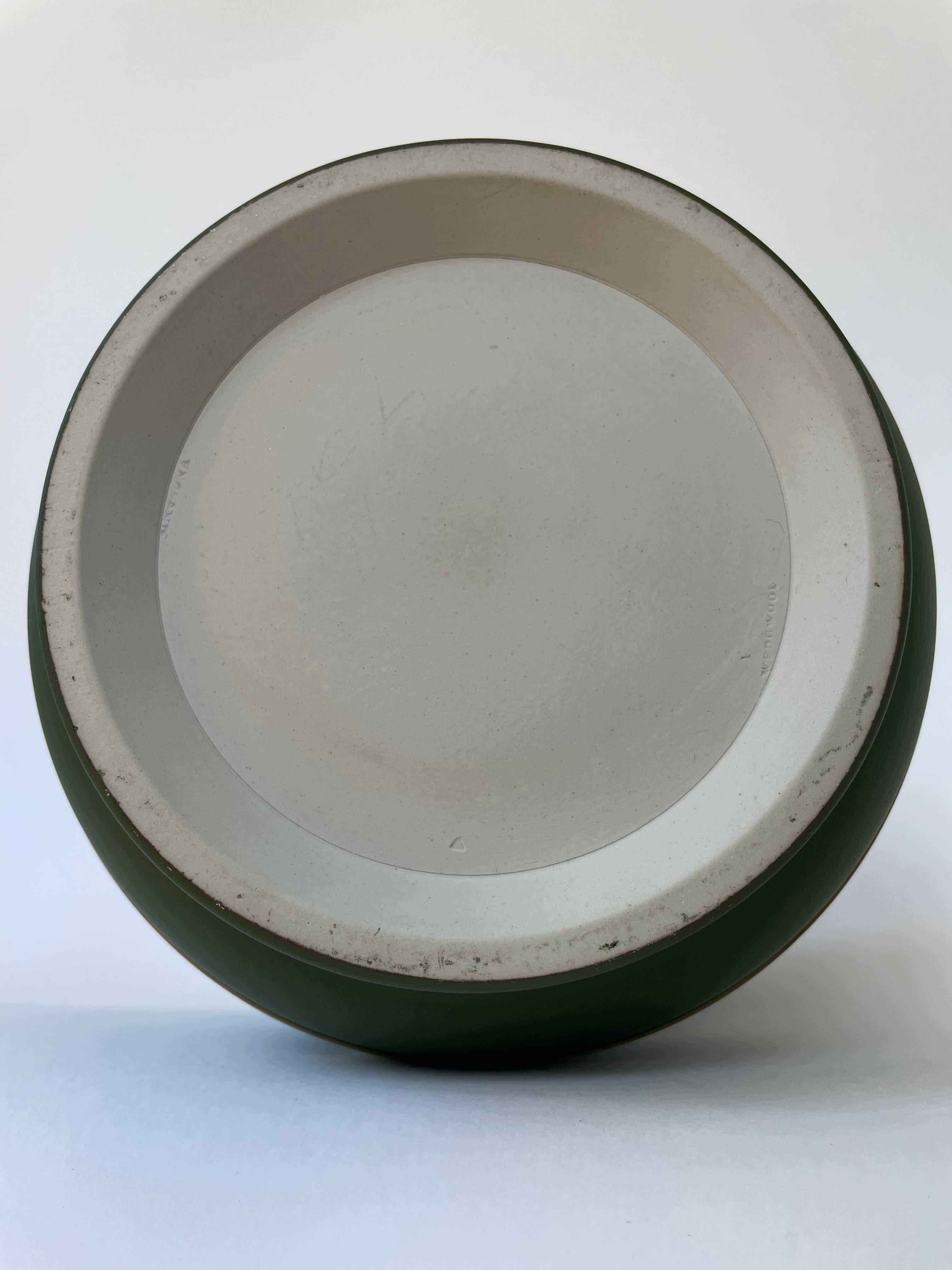 Neoclassical Wedgwood Olive Green Jasper Dip Stoneware Garden Pot