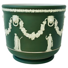 Vaso da giardino in gres a immersione Wedgwood Olive Green Jasper