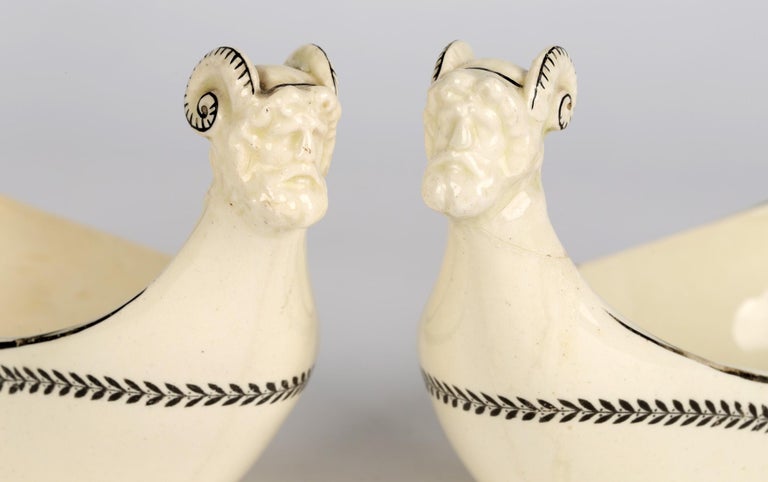 Wedgwood Pair Unusual Figural Creamware Sauce Boats For Sale 6