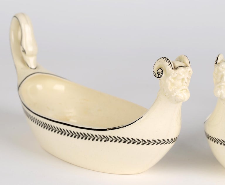 Wedgwood Pair Unusual Figural Creamware Sauce Boats For Sale 7