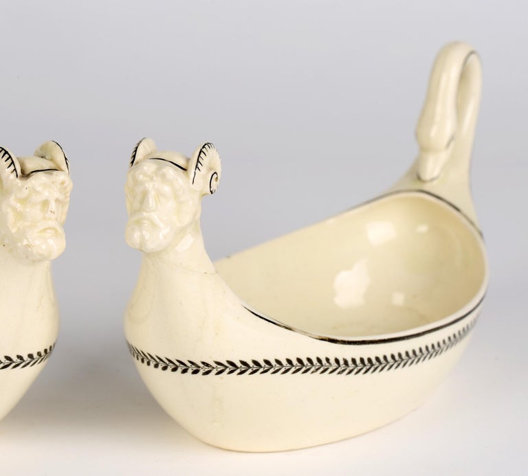 Wedgwood Pair Unusual Figural Creamware Sauce Boats For Sale 8