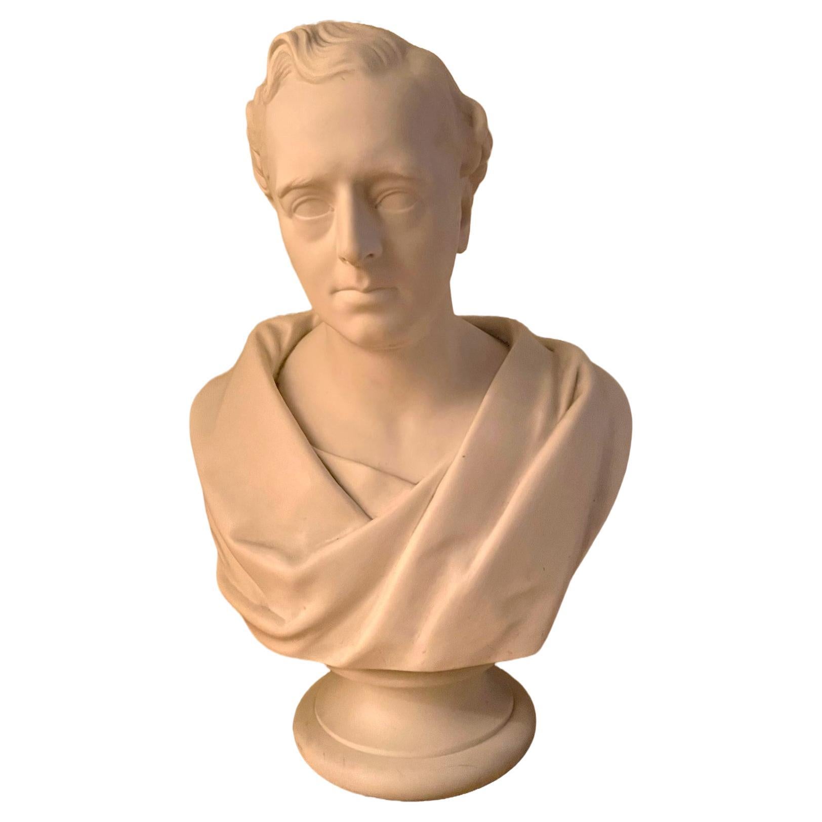 Wedgwood Parian Bust of Robert Stephenson by E. W. Wyon For Sale