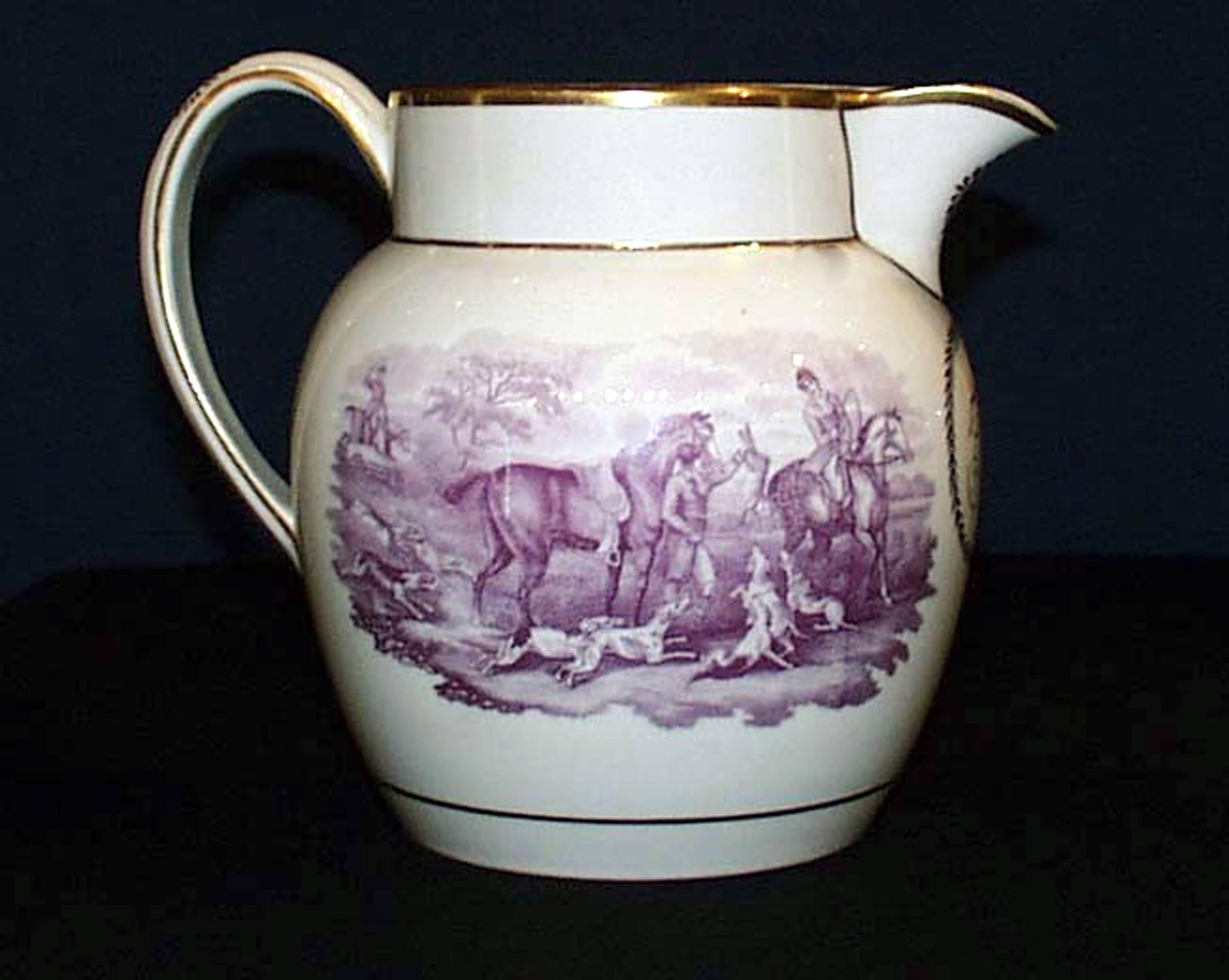 Fuchs-Jagdkrug aus Perlenware von Wedgwood, um 1810 (Georgian) im Angebot