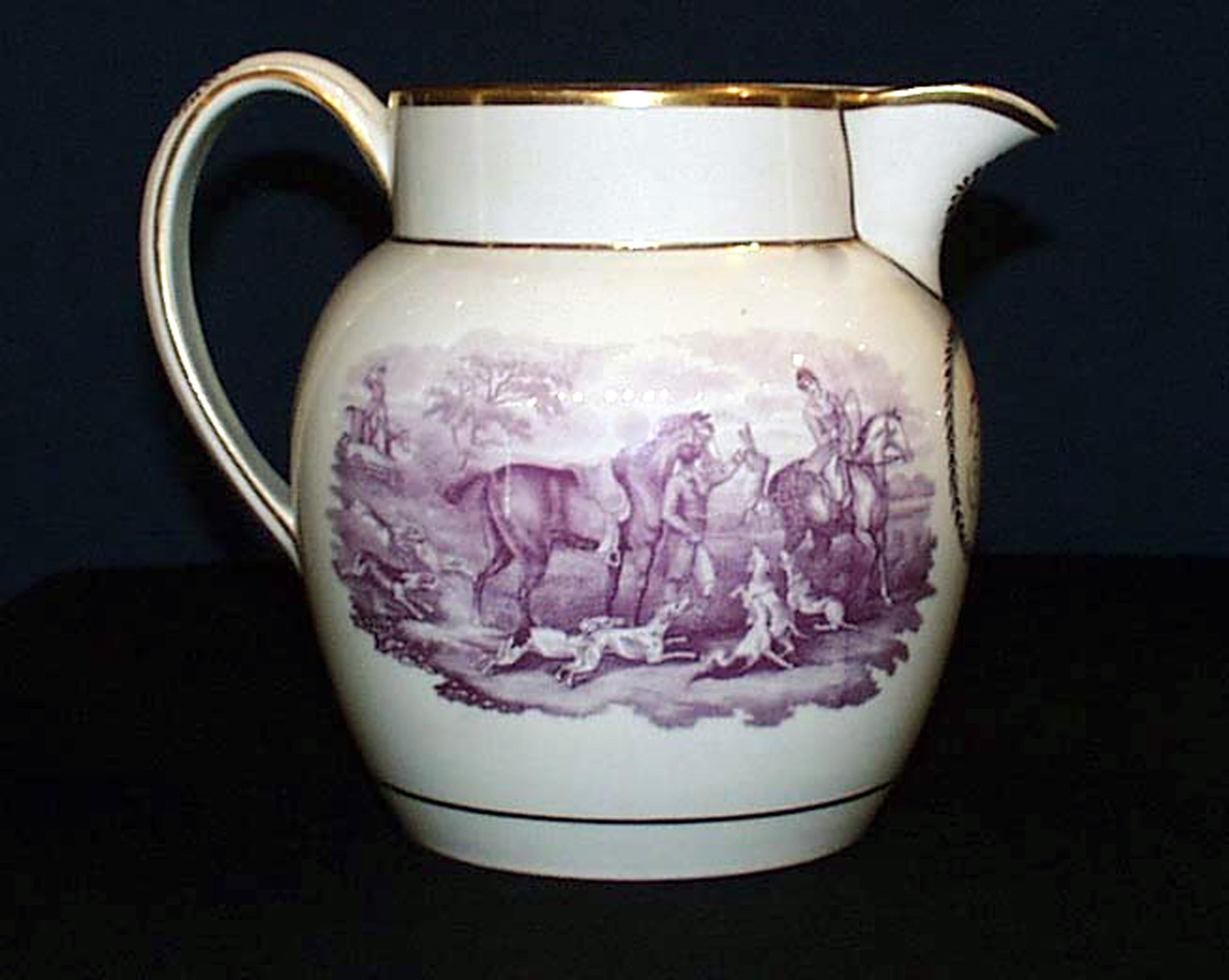 Fuchs-Jagdkrug aus Perlenware von Wedgwood, um 1810 (Englisch) im Angebot