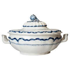 Wedgwood Pearlware Lg. Blue & White Tureen w/ Cover, Circa 1780