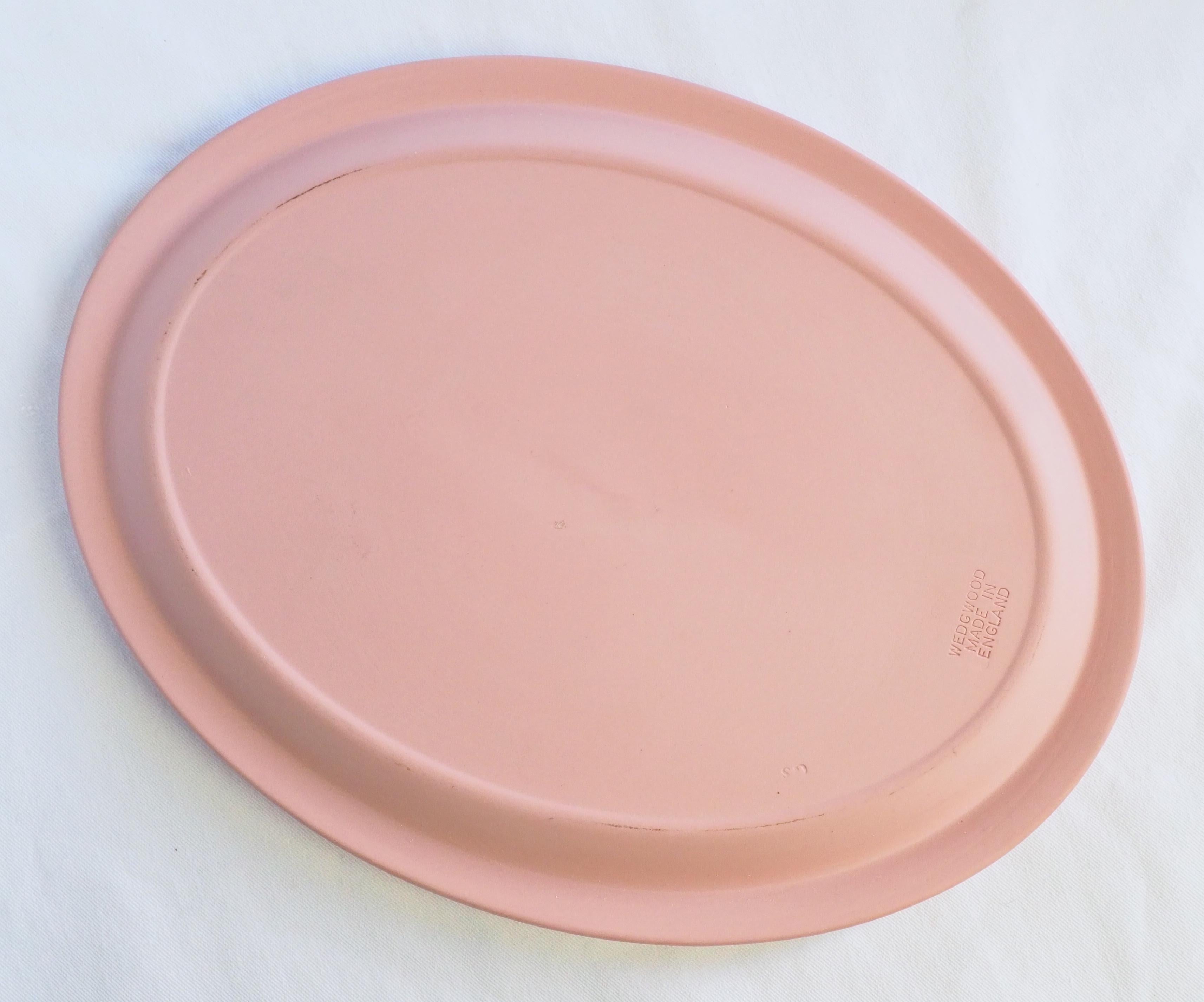 20th Century Wedgwood pink and white jasperware tray For Sale