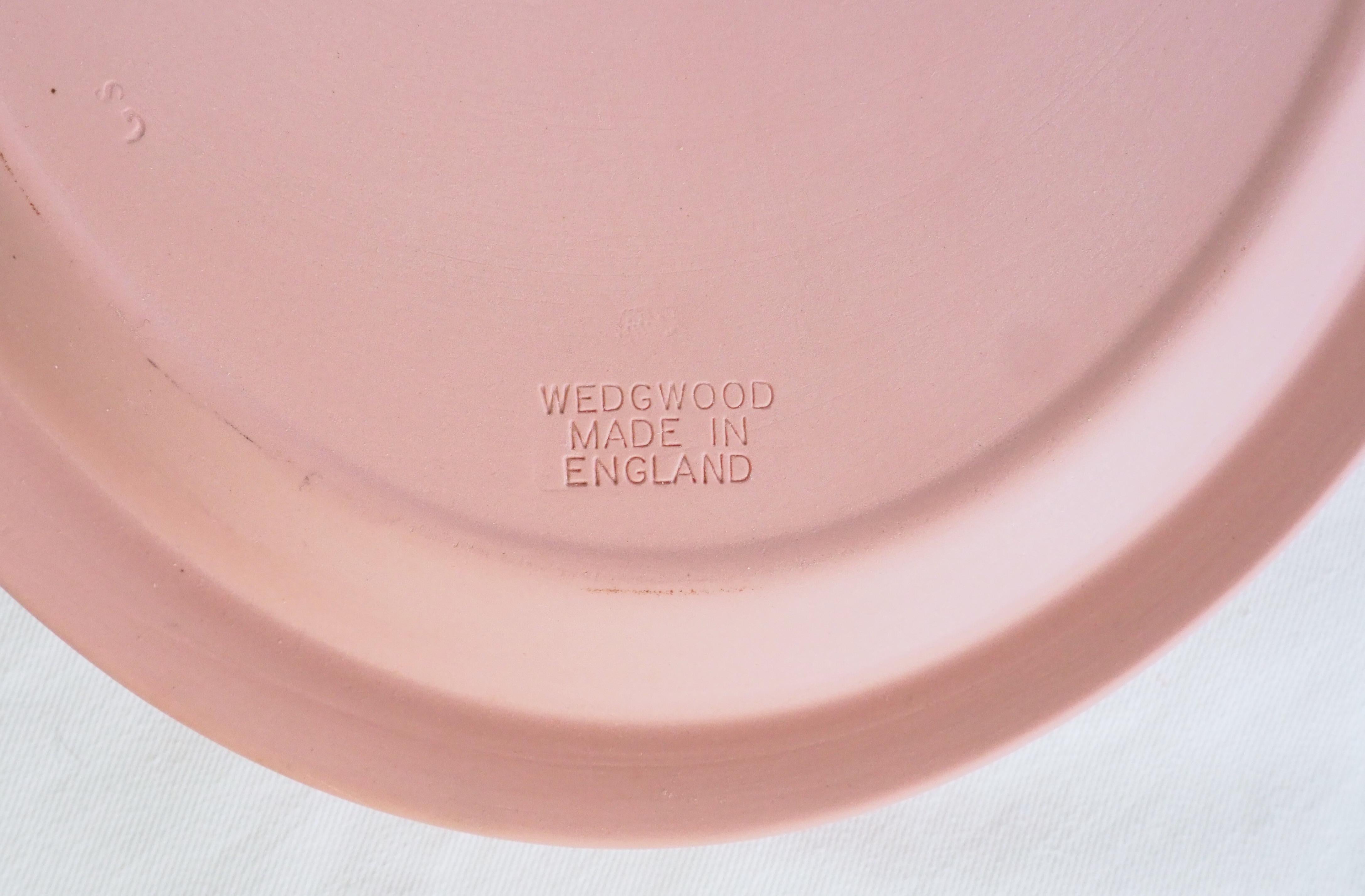 Ceramic Wedgwood pink and white jasperware tray For Sale