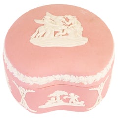 Vintage Wedgwood Pink Jasperware Neoclassical Trinket Box 