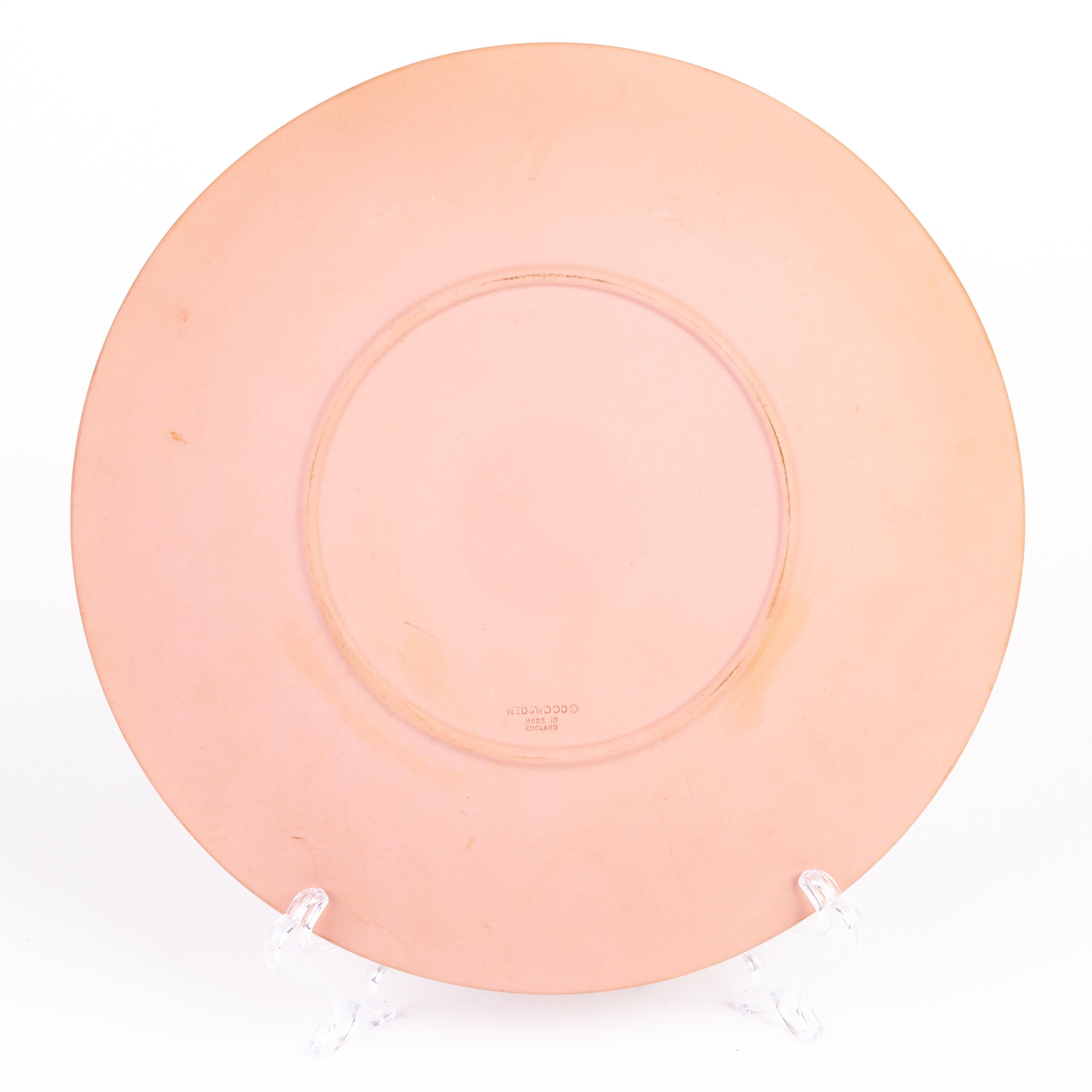20th Century Wedgwood Pink Jasperware Putti Plate  For Sale