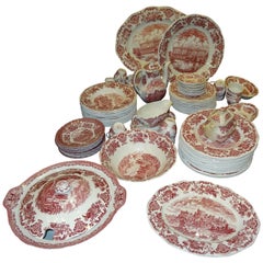 Antique Wedgwood Pink Porcelain Tableware England, Coffee Set