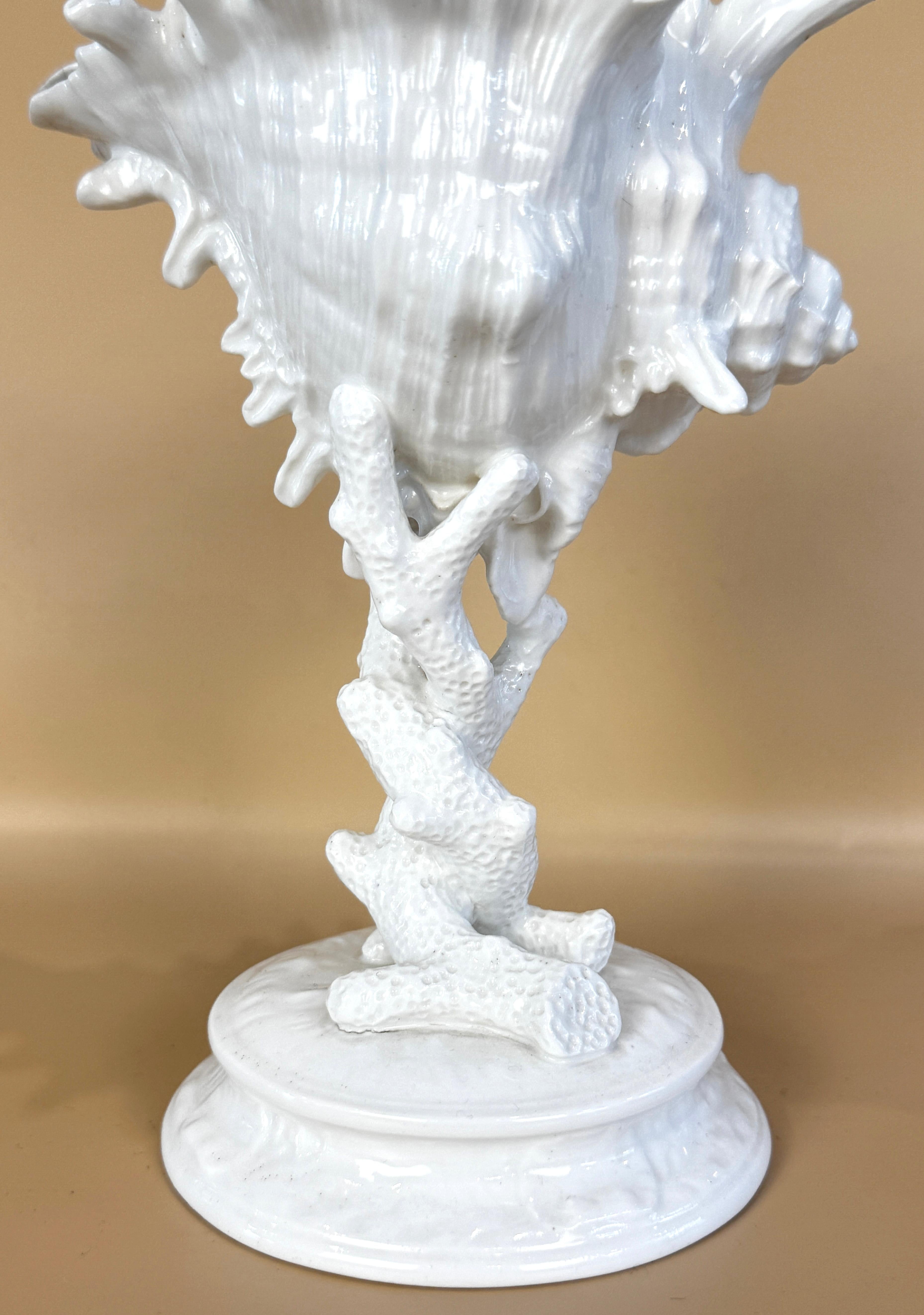 Wedgwood Porcelain Conch Shell & Coral Decorative Bowl or Table Sculpture For Sale 3