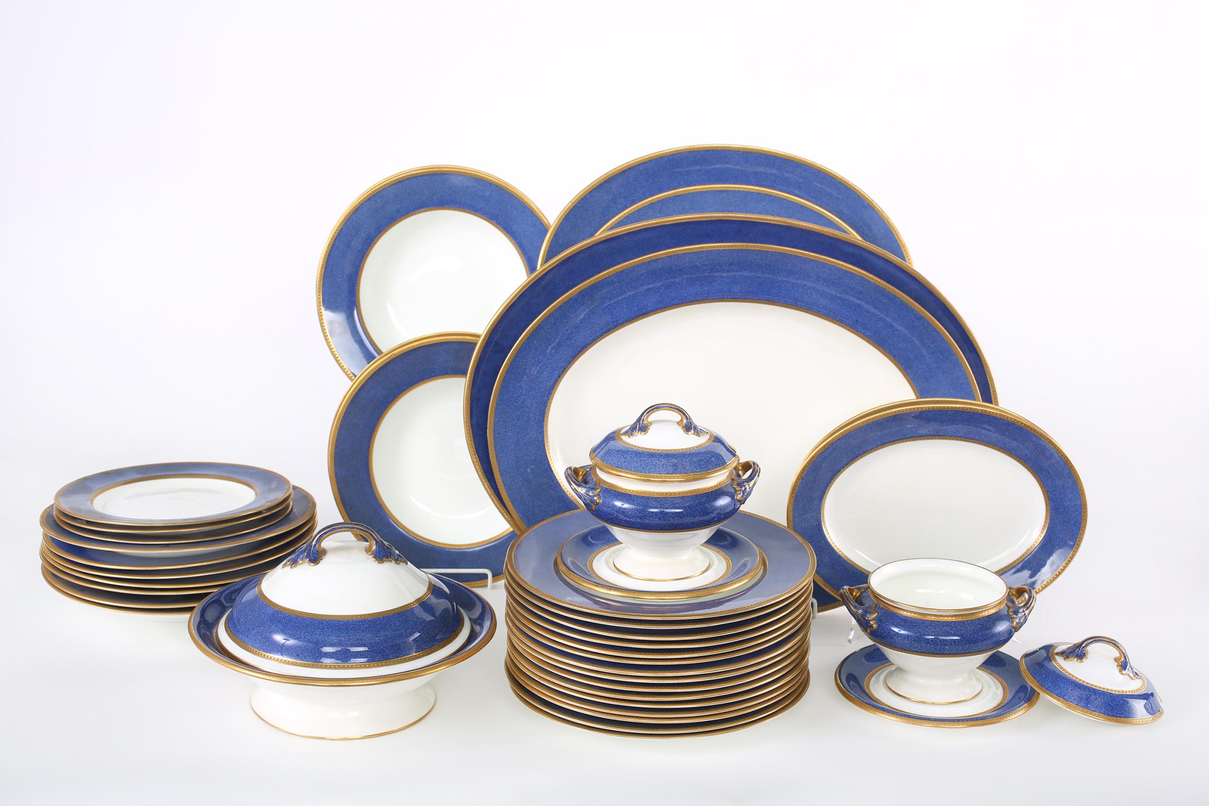 Gold Wedgwood  English Dinner Service For Twelve  / Serving Pieces For Sale