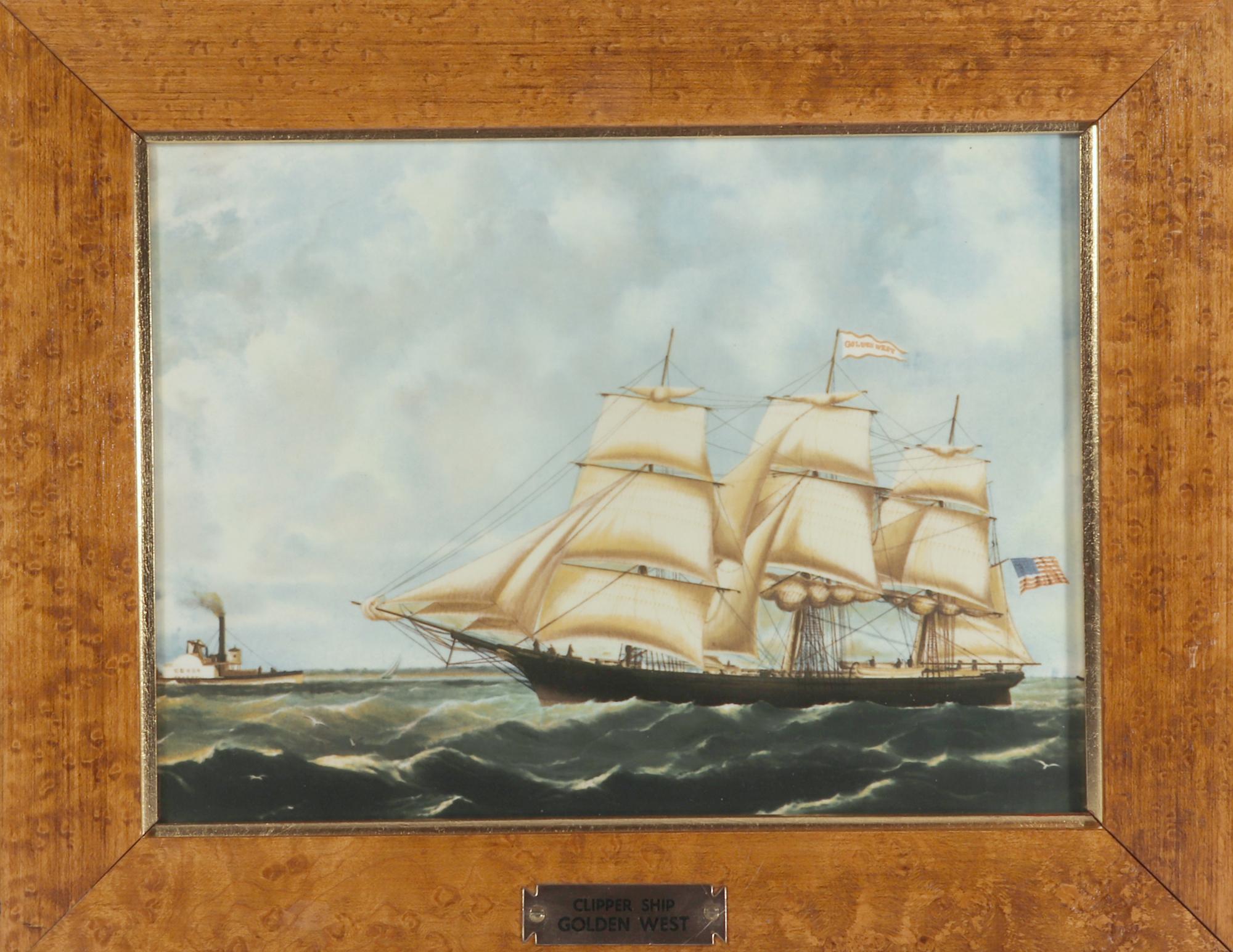 Victorian Wedgwood Porcelain Plaque of The Clipper Ship, Golden West For Sale