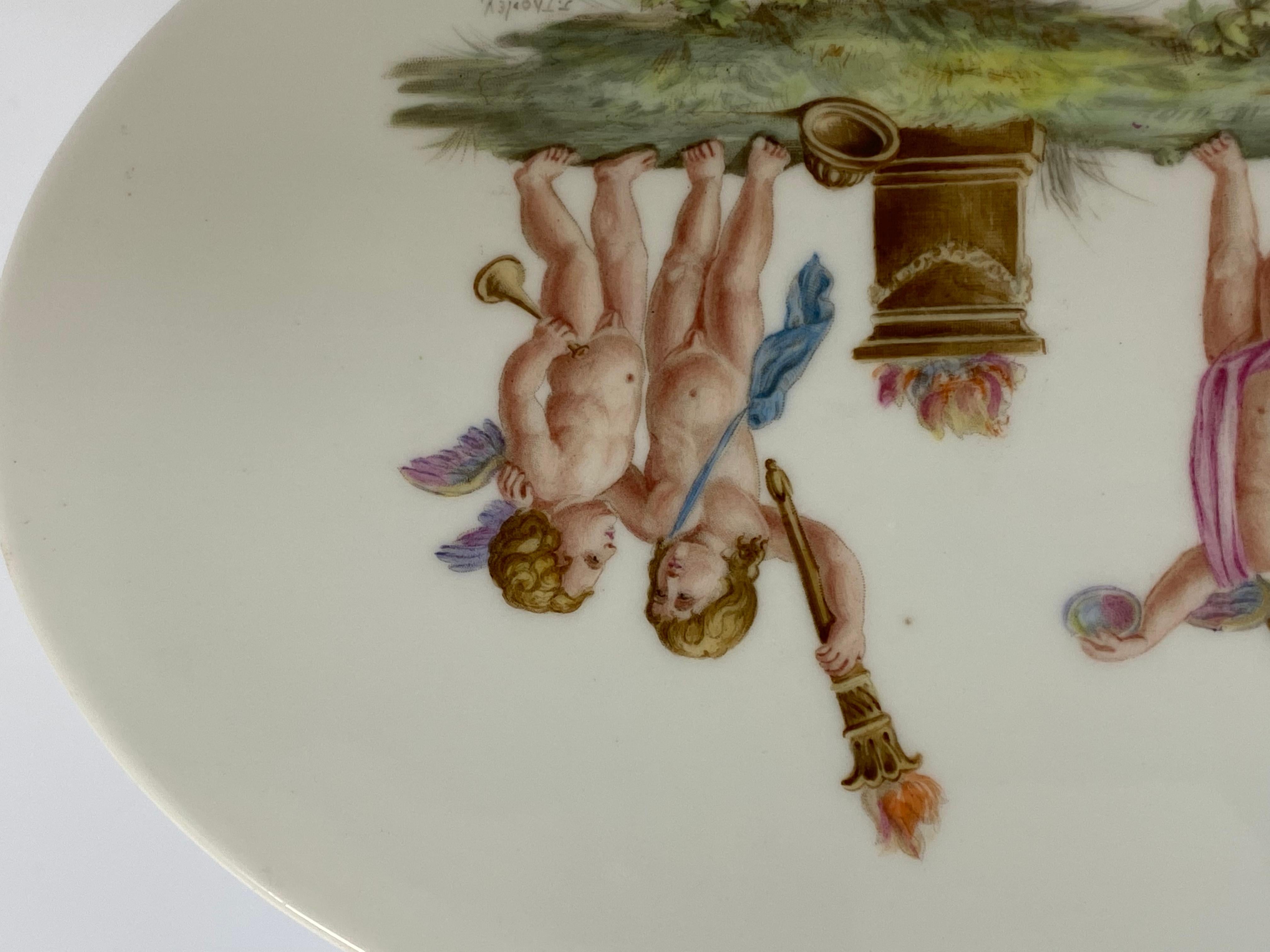 Fired Wedgwood Porcelain Plaque, Putti, Joseph Thorley, C. 1910