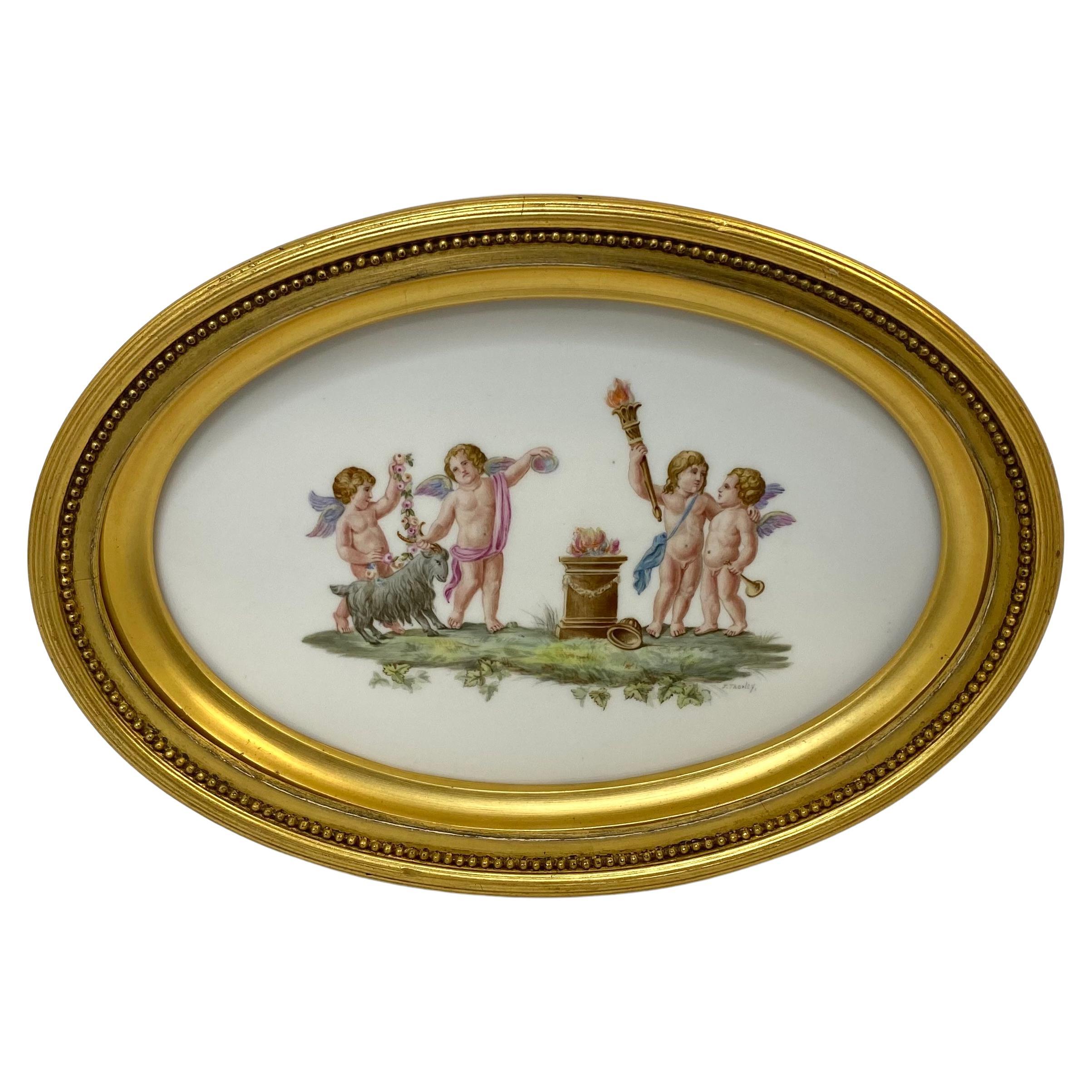 Wedgwood Porcelain Plaque, Putti, Joseph Thorley, C. 1910