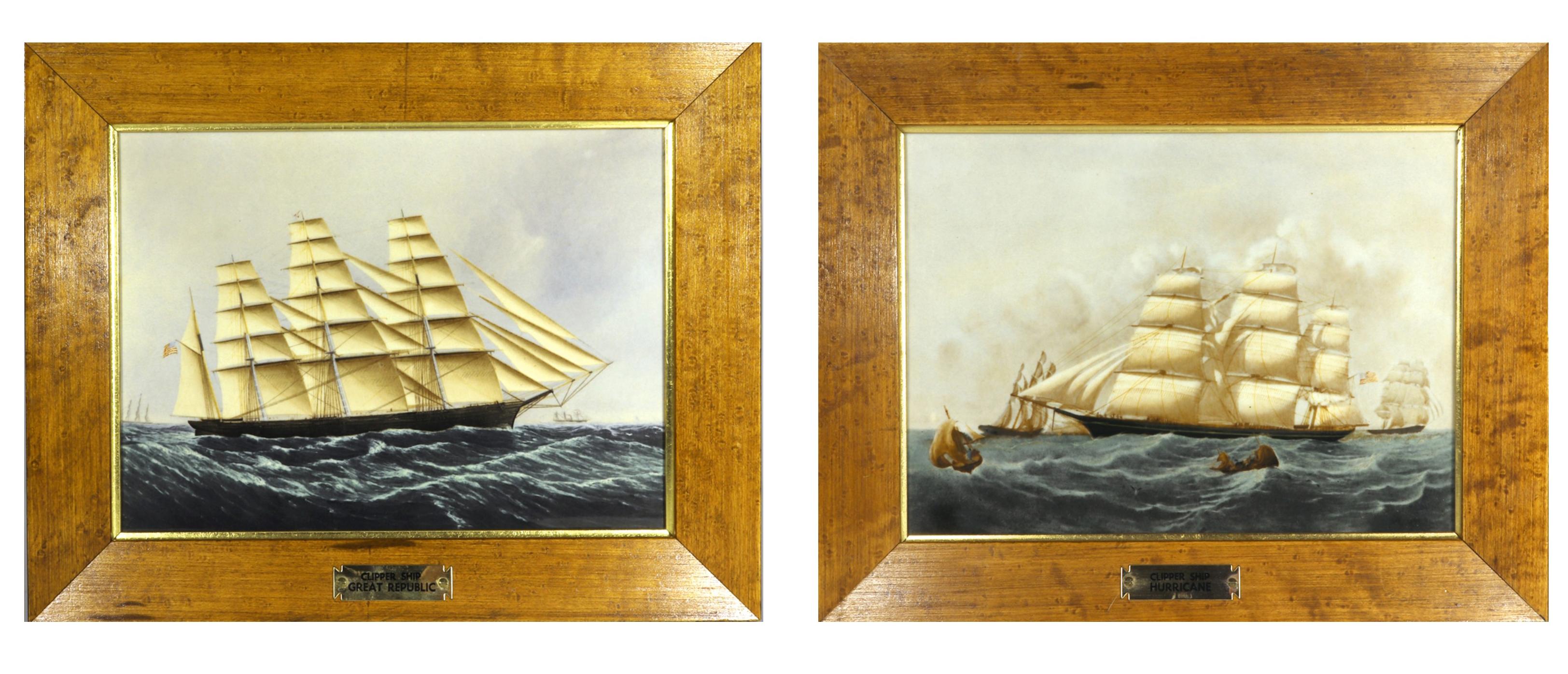Wedgwood Porcelain Plaques of Ships, the Clipper Ship, Great Republic & Clipper In Good Condition For Sale In Downingtown, PA