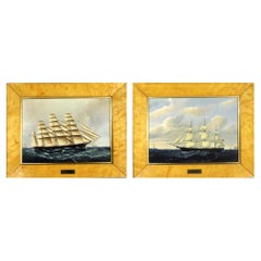 Wedgwood Porcelain Plaques of the Ships The Great Republic and The Dashing Wave