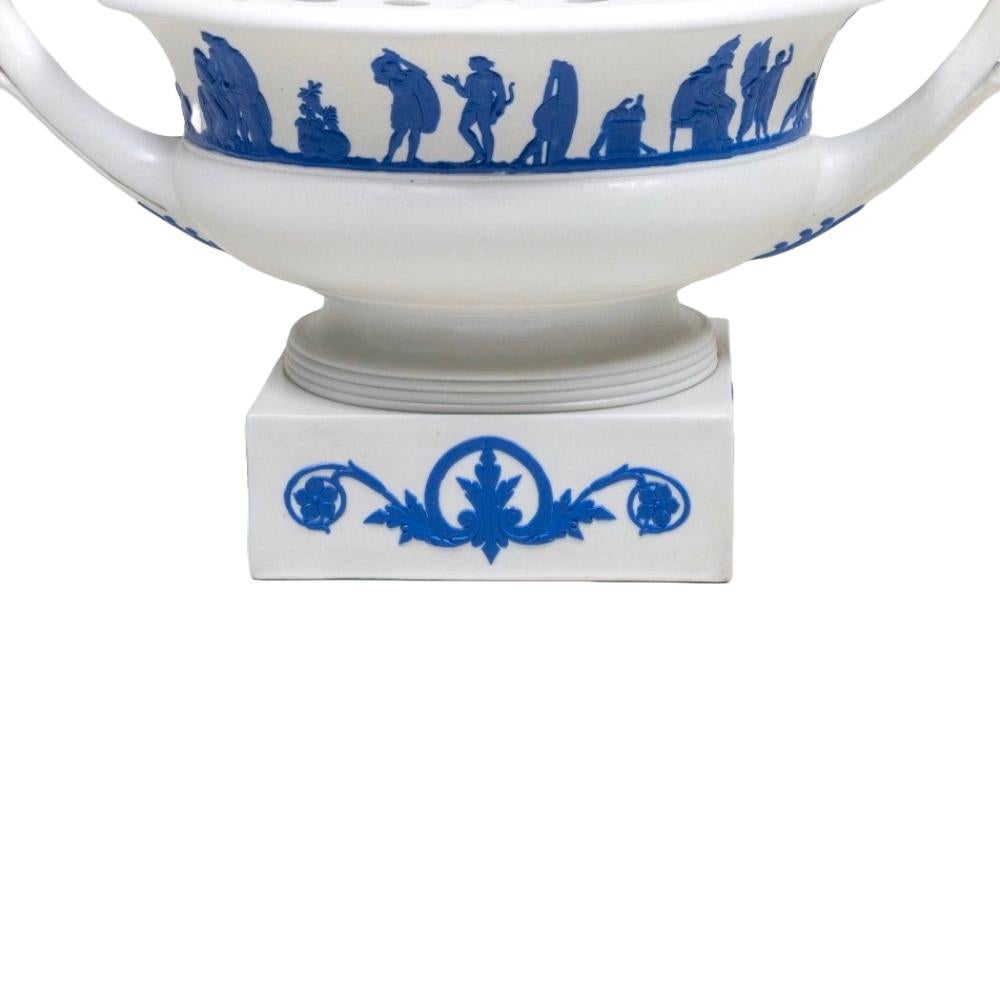 Wedgwood Porcelain White / Blue Centerpiece Bough Pots / Vase For Sale 4