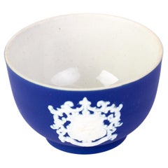 Wedgwood Portland Blue Jasperware Cameo Neoclassical Crested Bowl