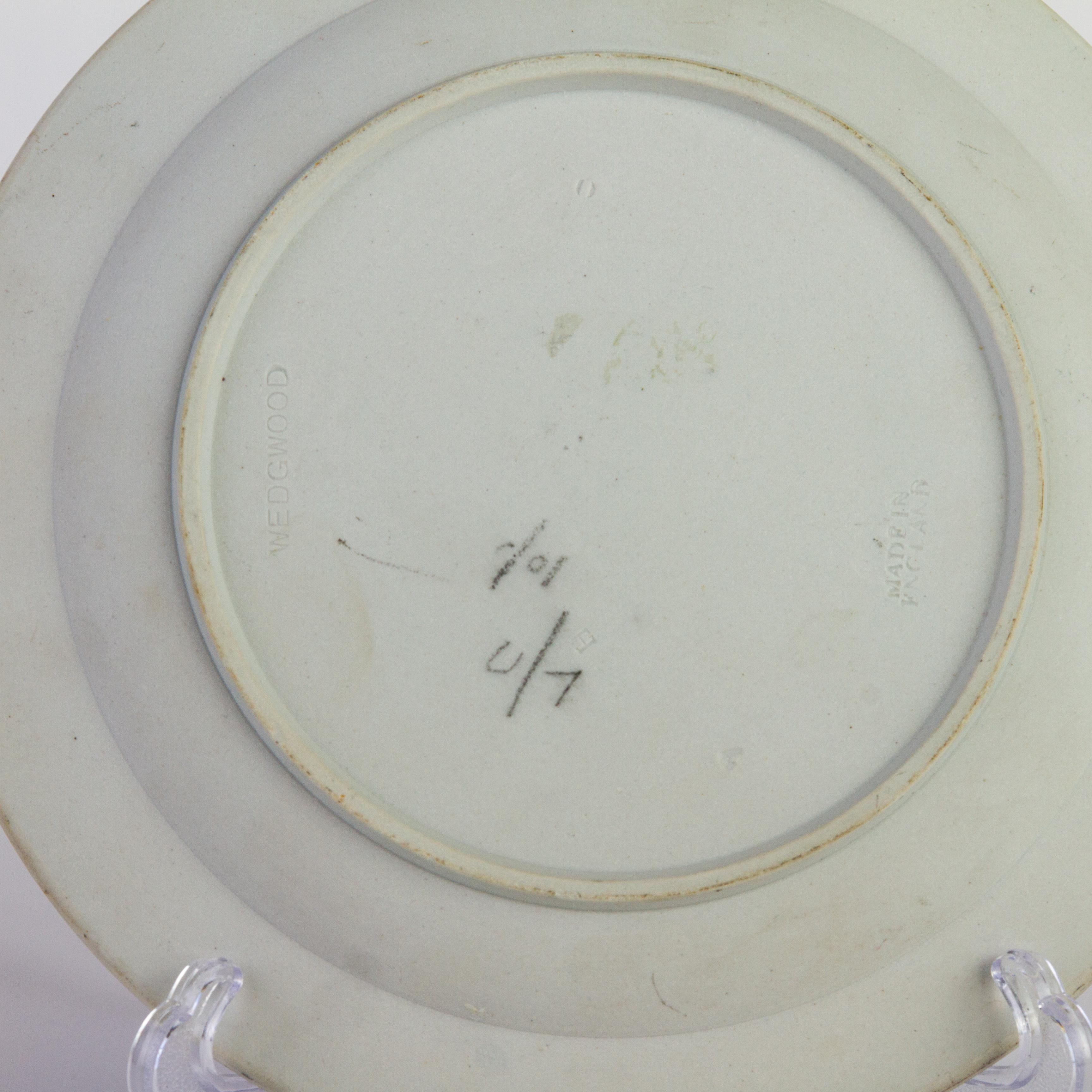 Porcelain Wedgwood Portland Blue Jasperware Neoclassical Cameo Plate For Sale