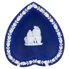 Antique Wedgwood Portland Blue Jasperware Neoclassical Dish 