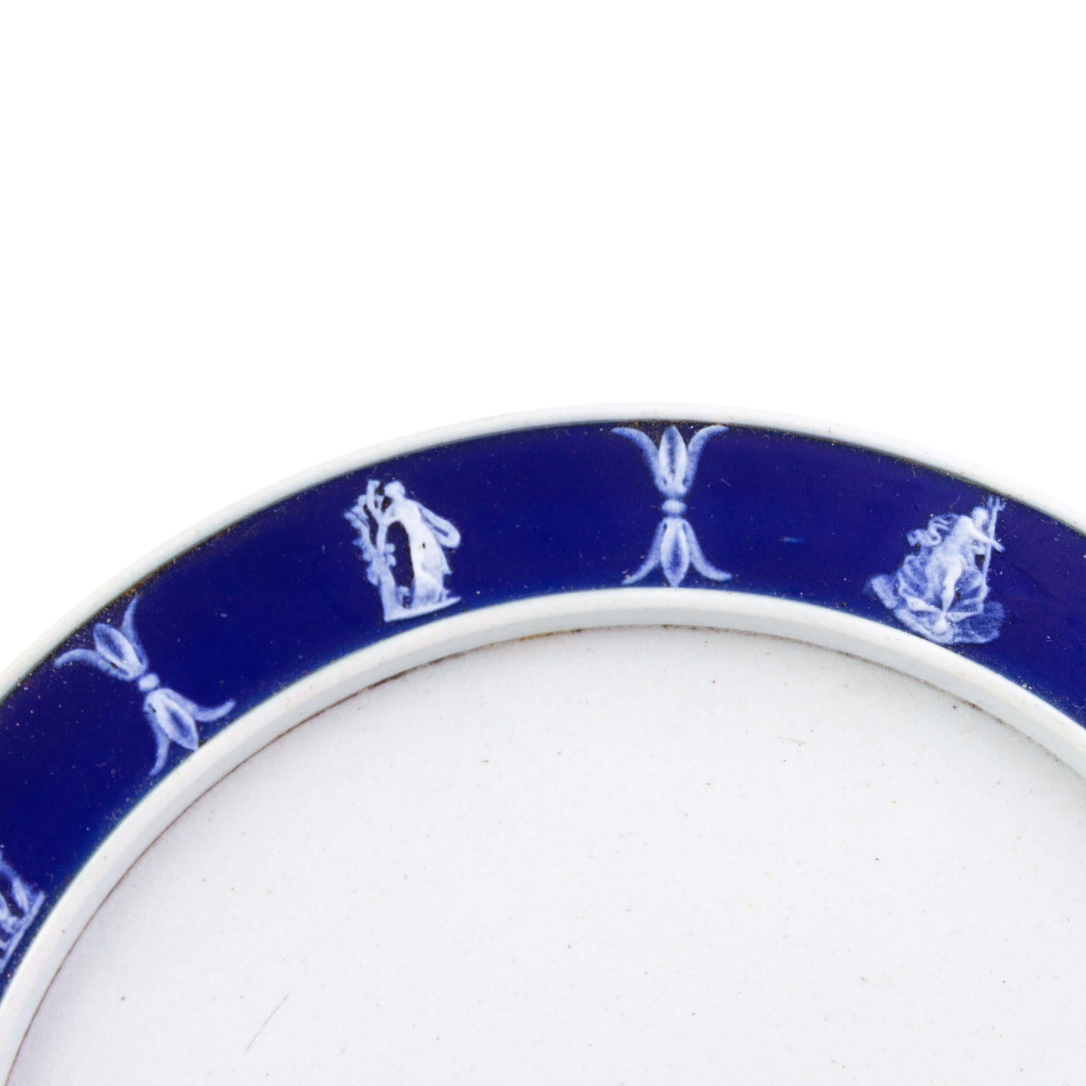 20th Century Wedgwood Portland Blue Jasperware Neoclassical Plate   For Sale