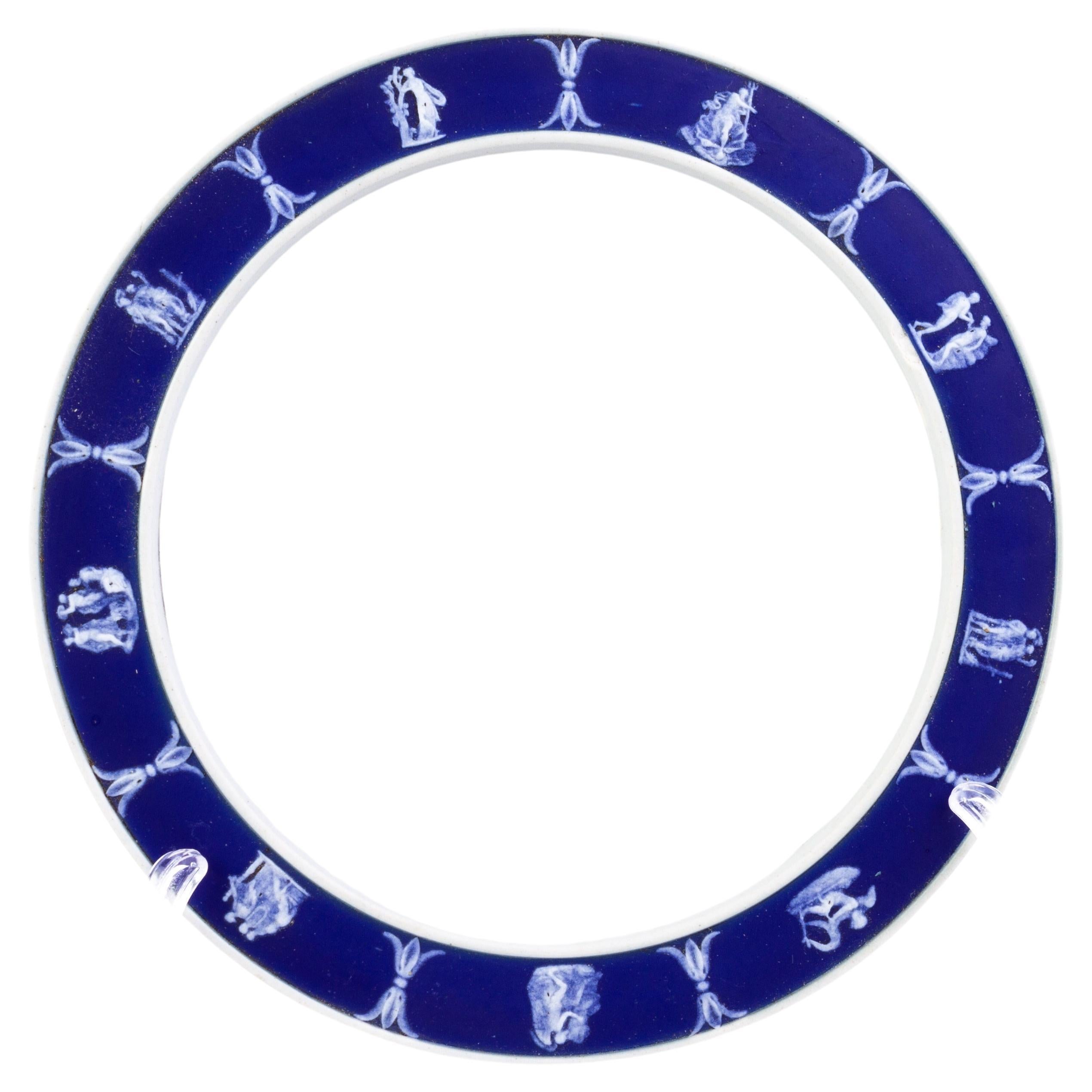 Wedgwood Portland Blue Jasperware Neoclassical Plate   For Sale