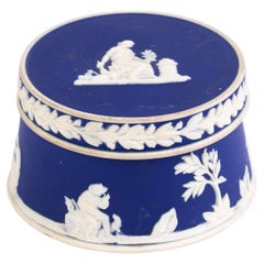 Antique Wedgwood Portland Blue Jasperware Neoclassical Shaker