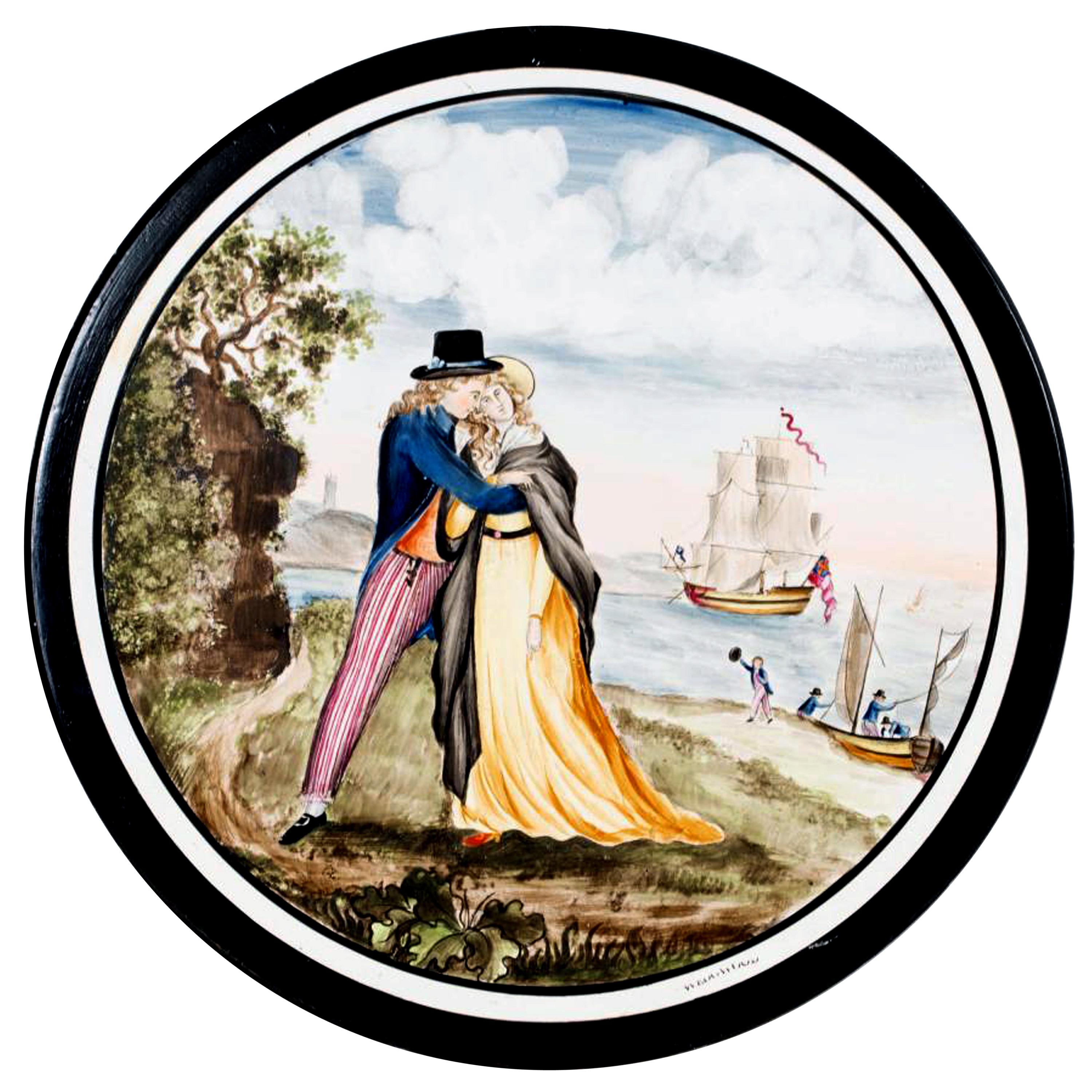 Wedgwood Pottery Large Painted Plaque, the Sailor's Farewell, circa 1820