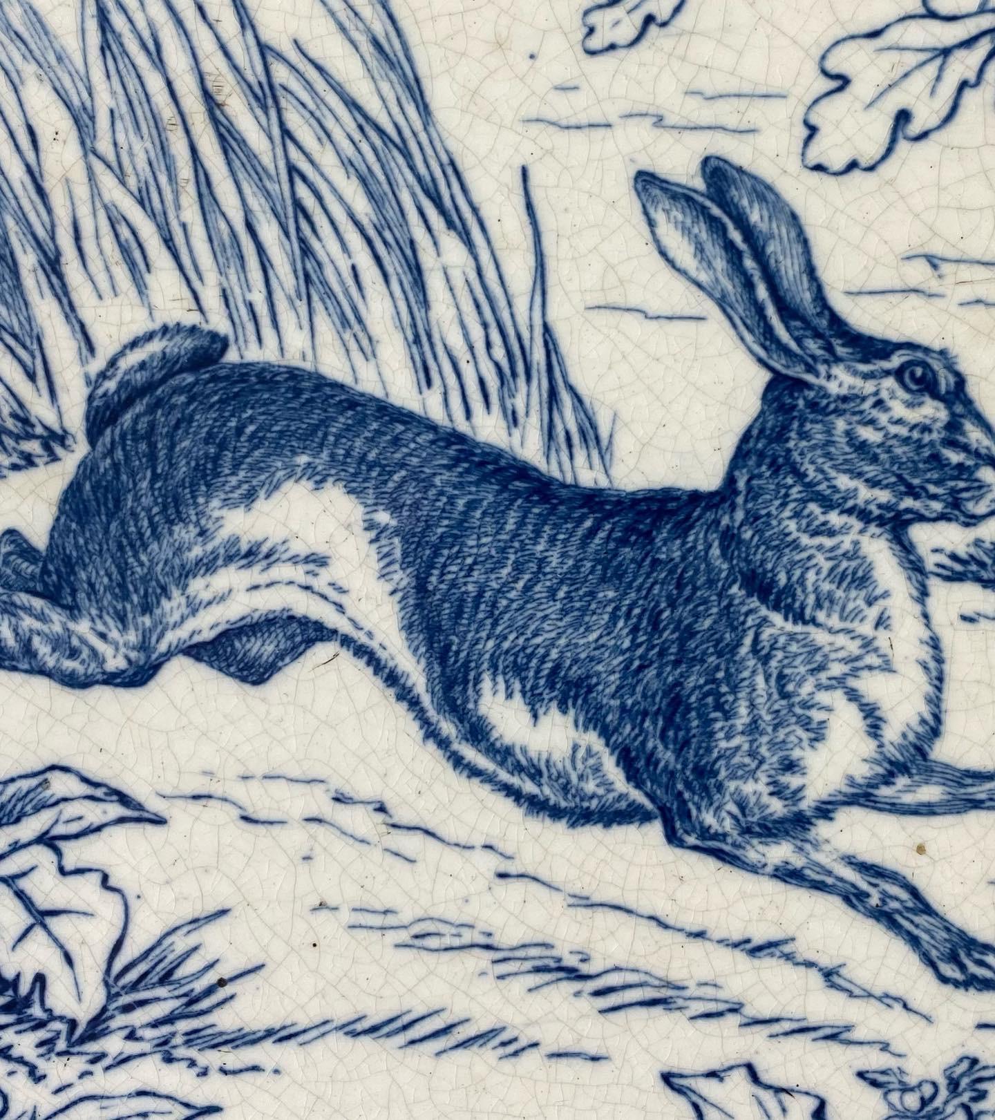 Fired Wedgwood Pottery Tile. ‘Hare’, Framed, C. 1875
