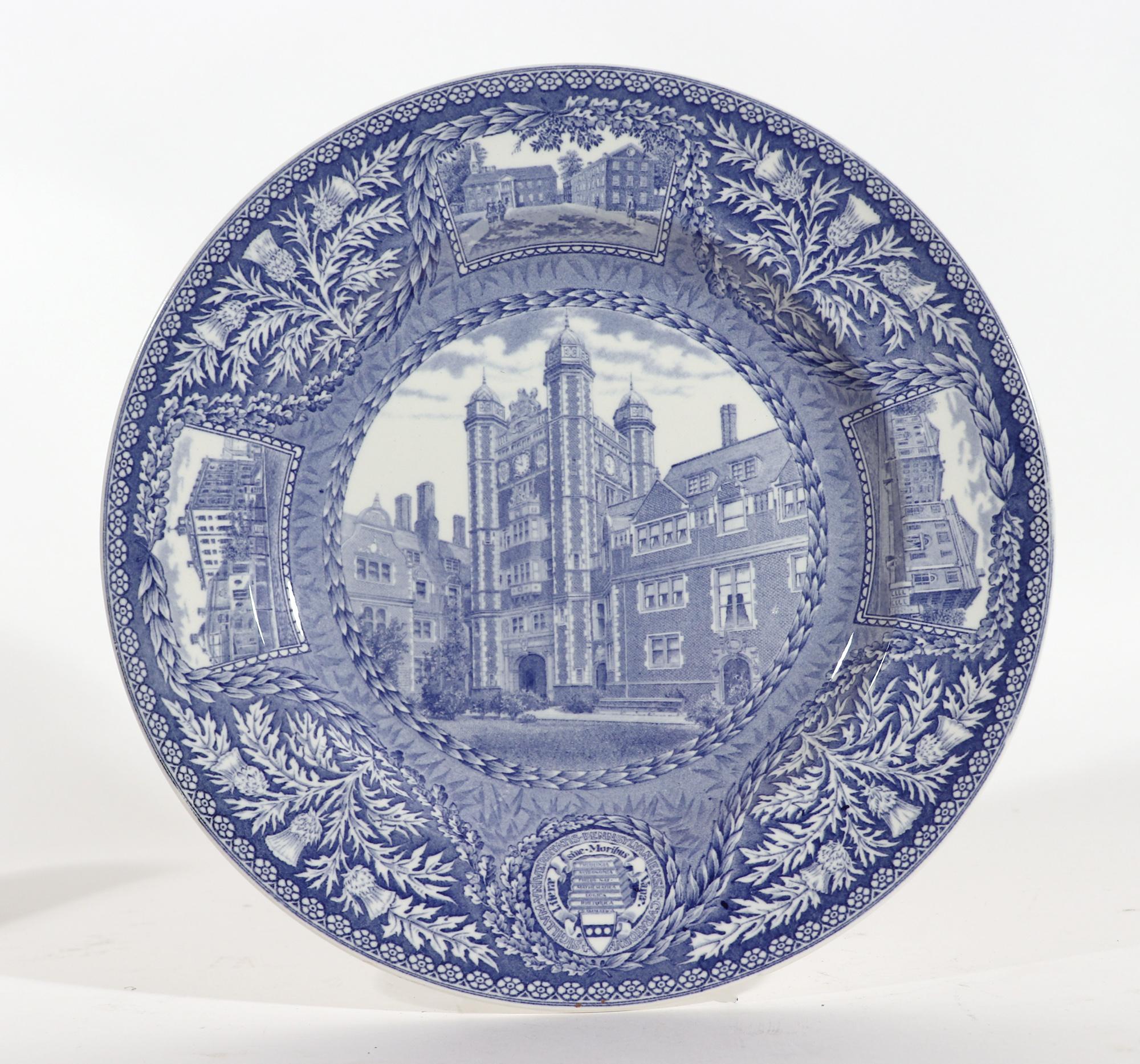 Wedgwood Pottery University of Pennsylvania Blue & White Plates, Set of Twelve 2