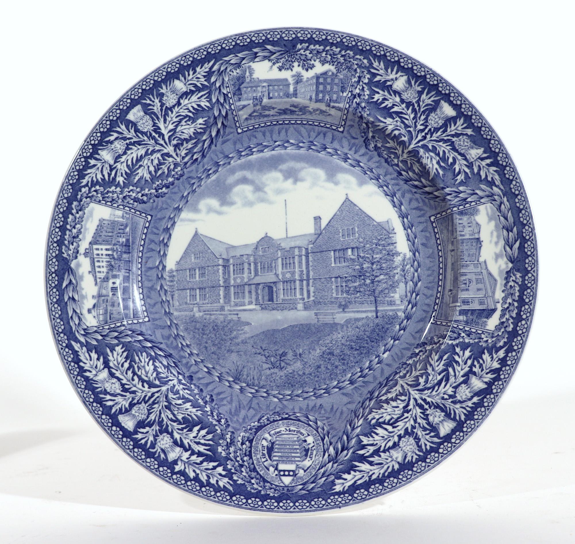 Wedgwood Pottery University of Pennsylvania Blue & White Plates, Set of Twelve 4