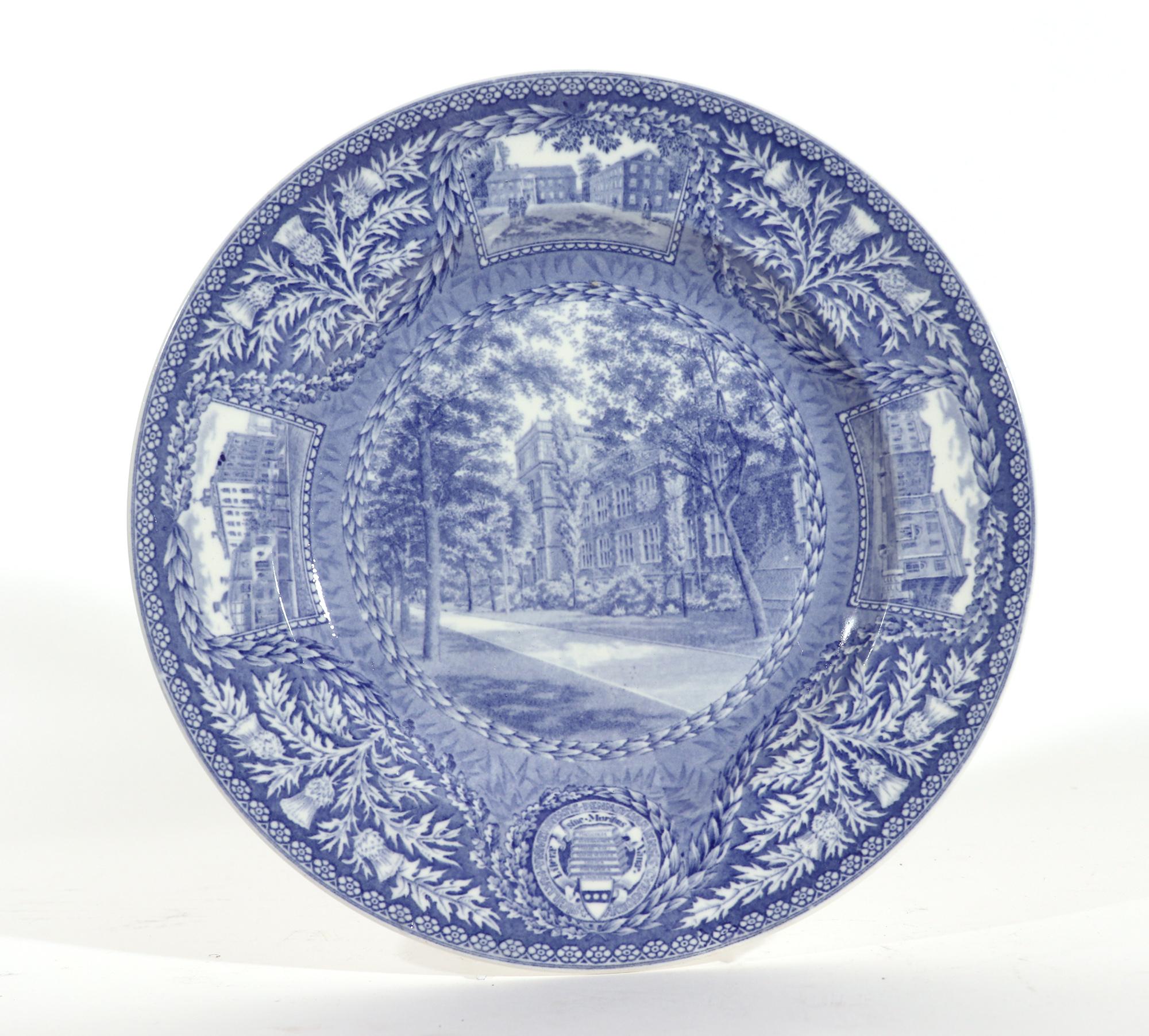 Wedgwood Pottery University of Pennsylvania Blue & White Plates, Set of Twelve 6