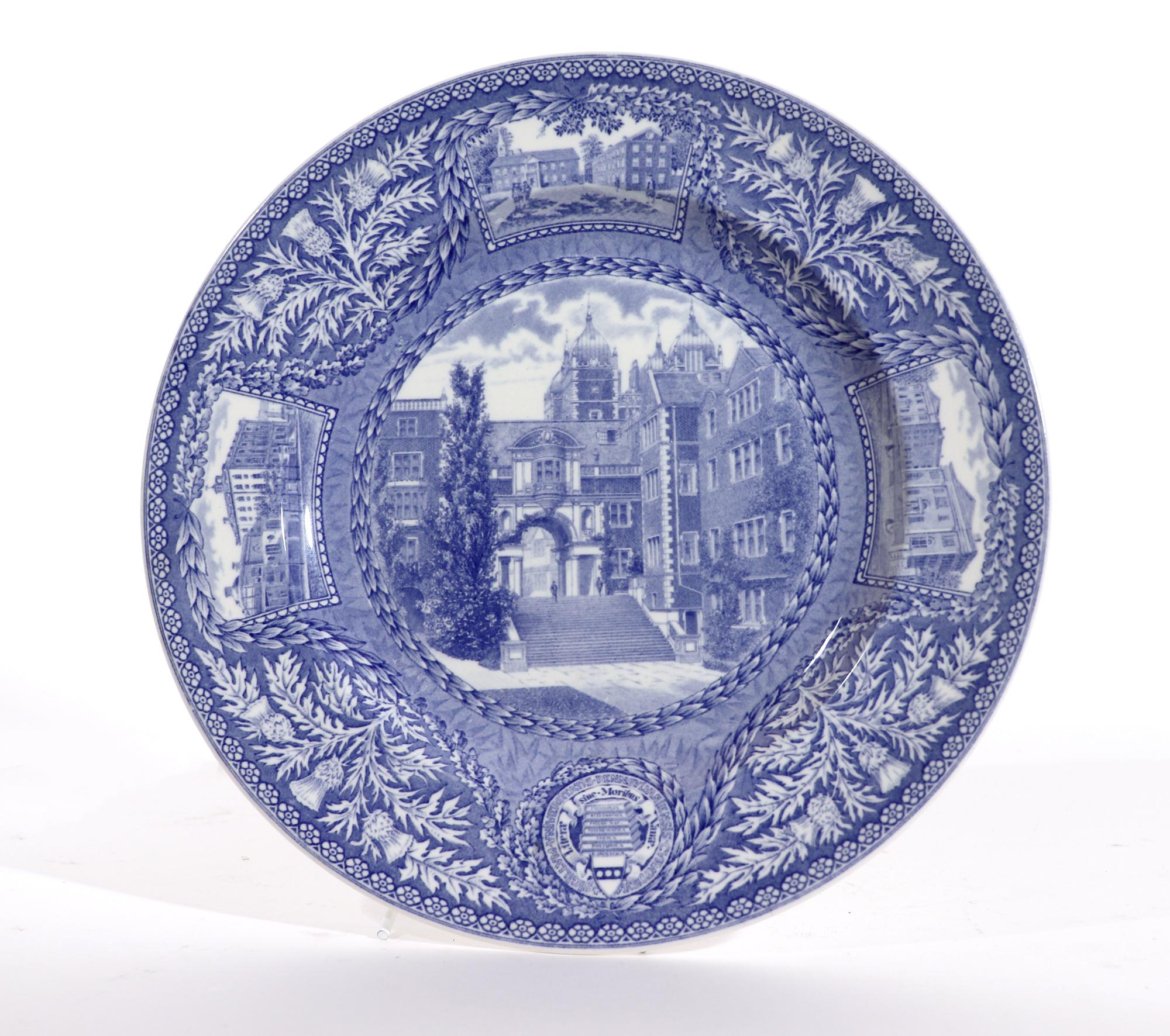 Wedgwood Pottery University of Pennsylvania Blue & White Plates, Set of Twelve 7