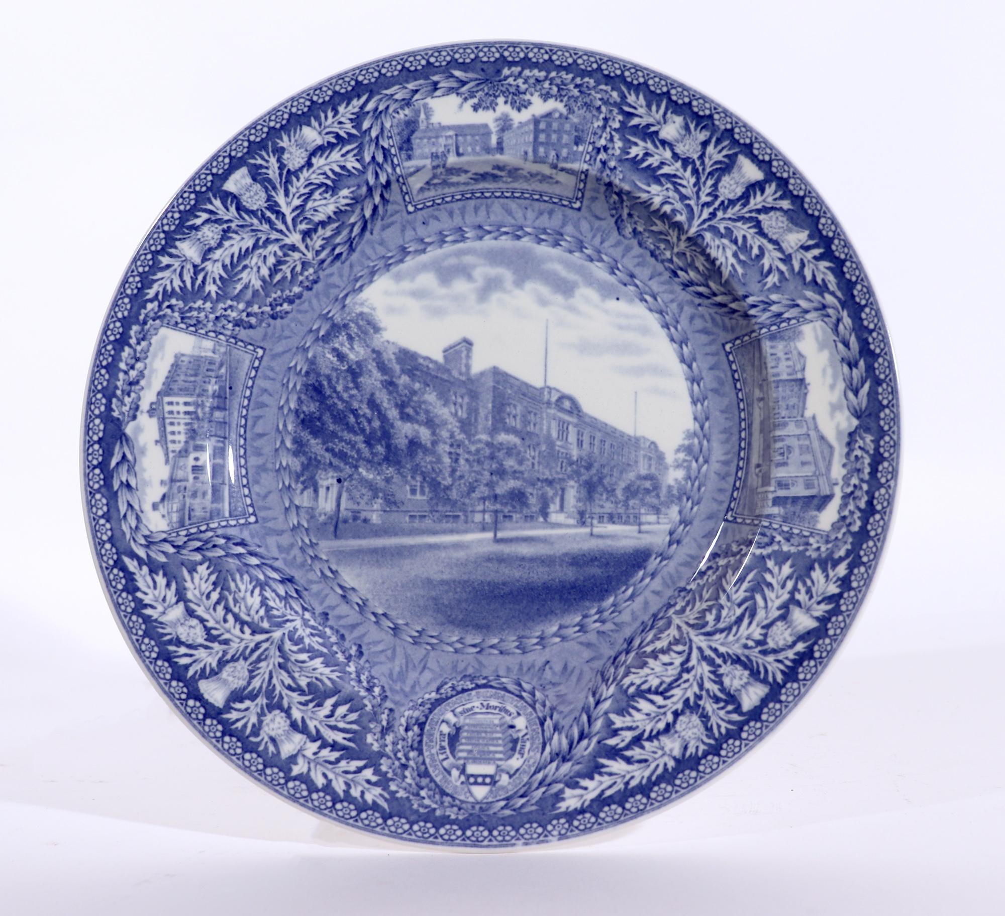 Wedgwood Pottery University of Pennsylvania Blue & White Plates, Set of Twelve 8