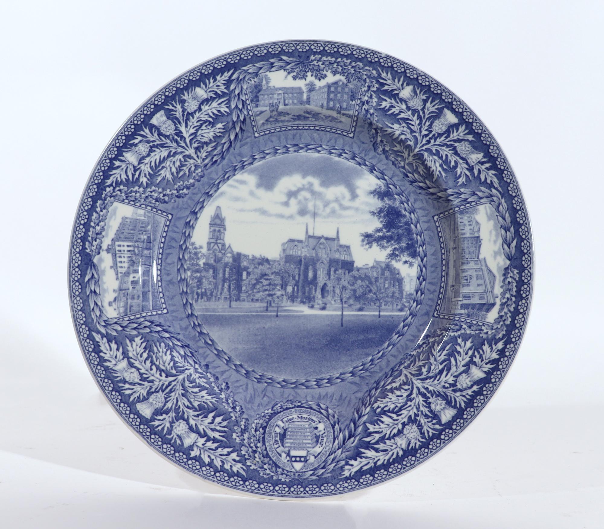 Wedgwood Pottery University of Pennsylvania Blue & White Plates, Set of Twelve 10