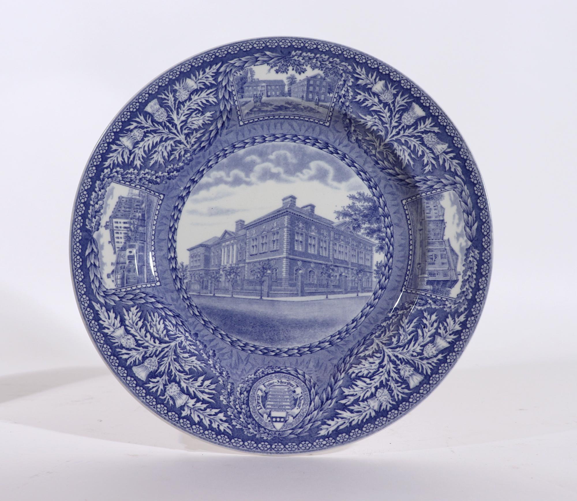 Wedgwood Pottery University of Pennsylvania Blue & White Plates, Set of Twelve 11