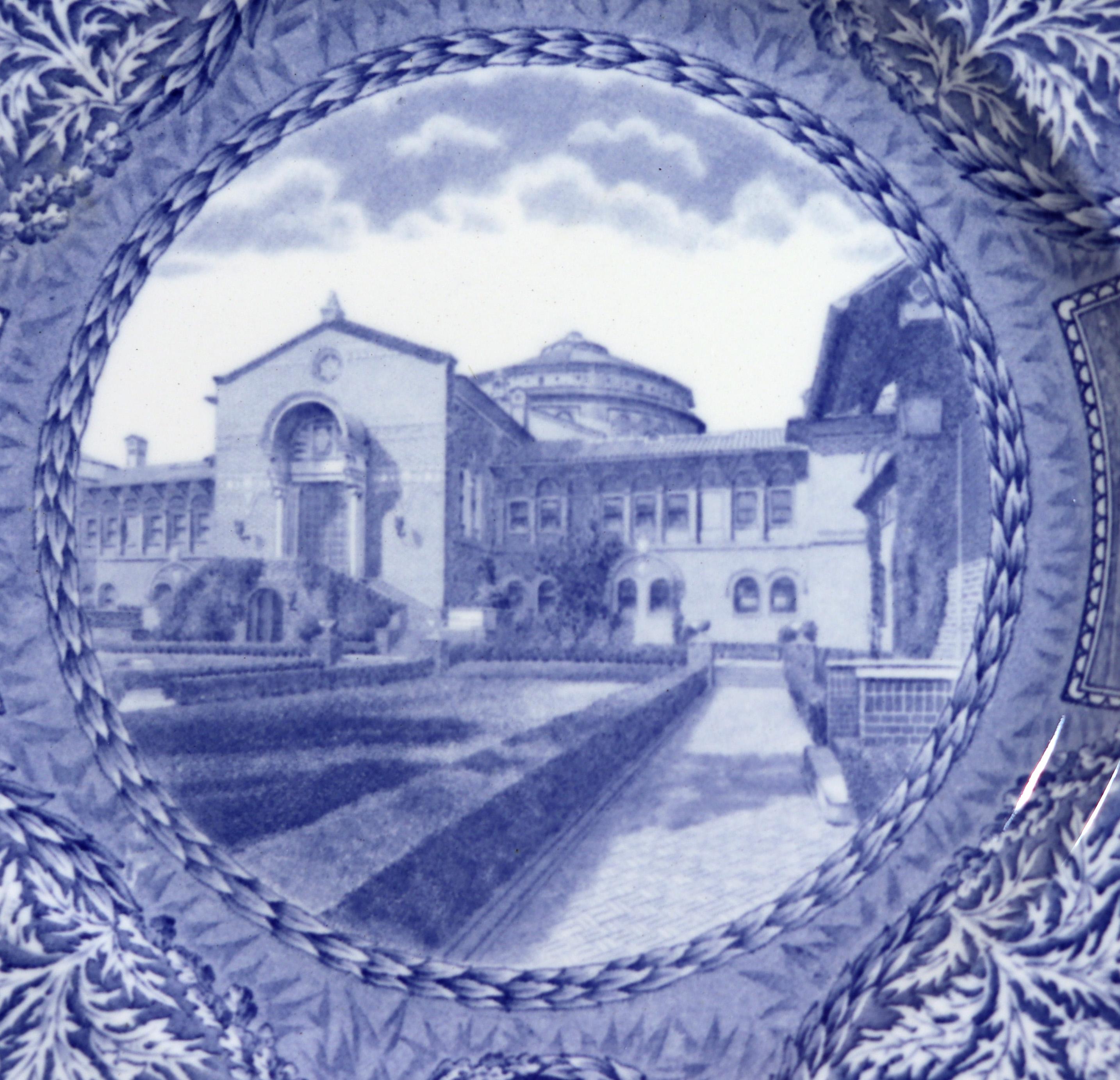 Wedgwood Pottery University of Pennsylvania Blue & White Plates, Set of Twelve In Good Condition In Downingtown, PA