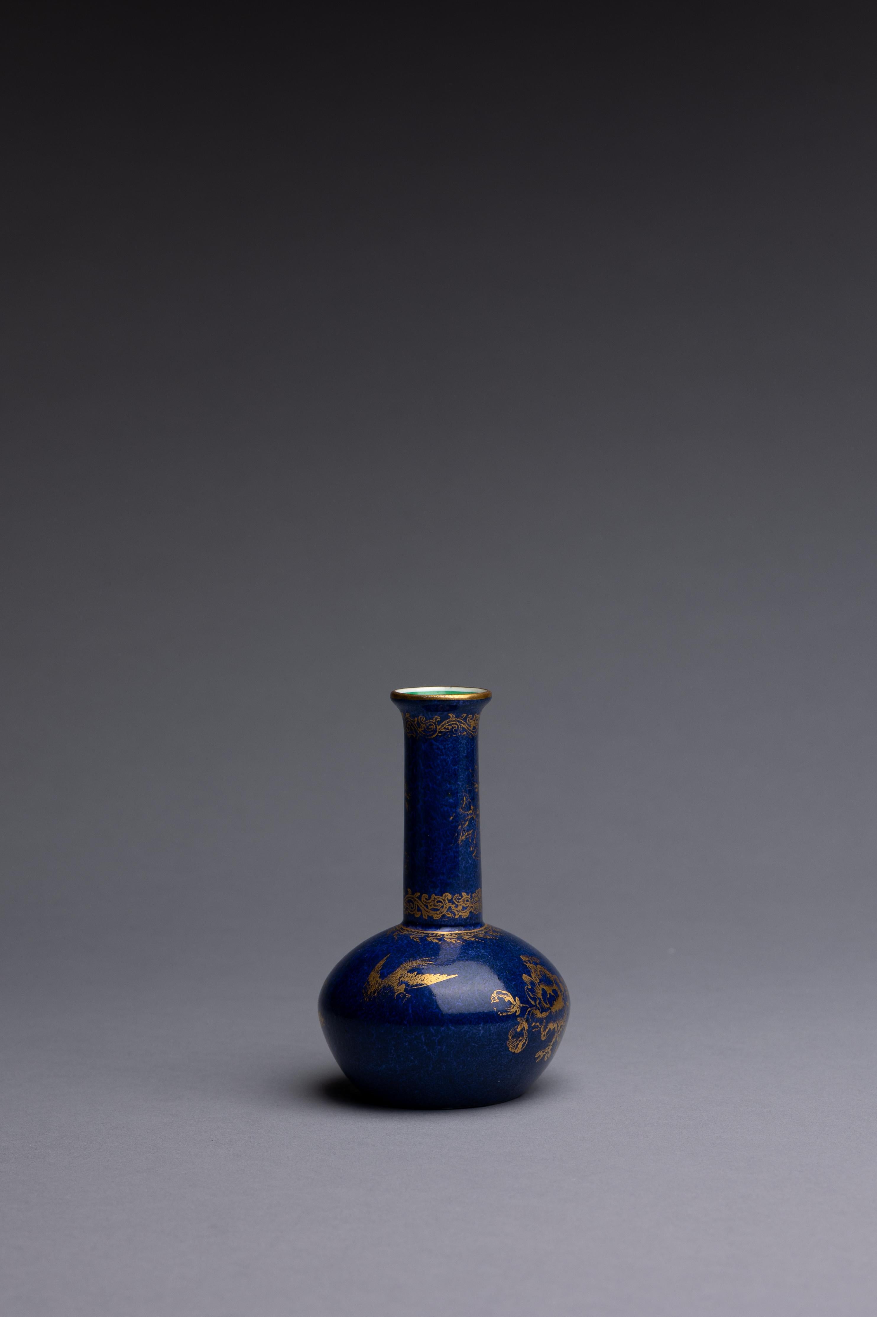 20th Century Wedgwood Powder Blue Chinoiserie Miniature Vase