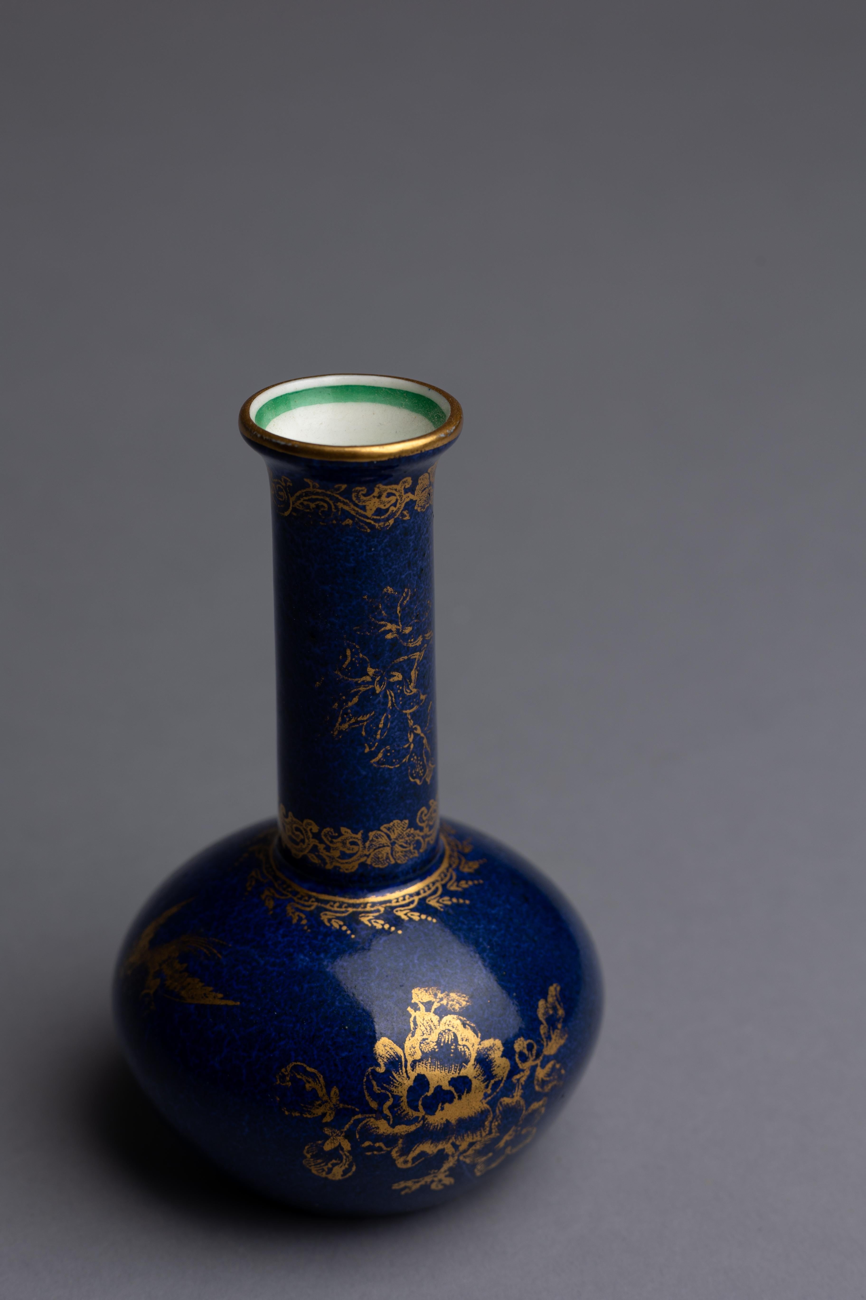 Porcelain Wedgwood Powder Blue Chinoiserie Miniature Vase