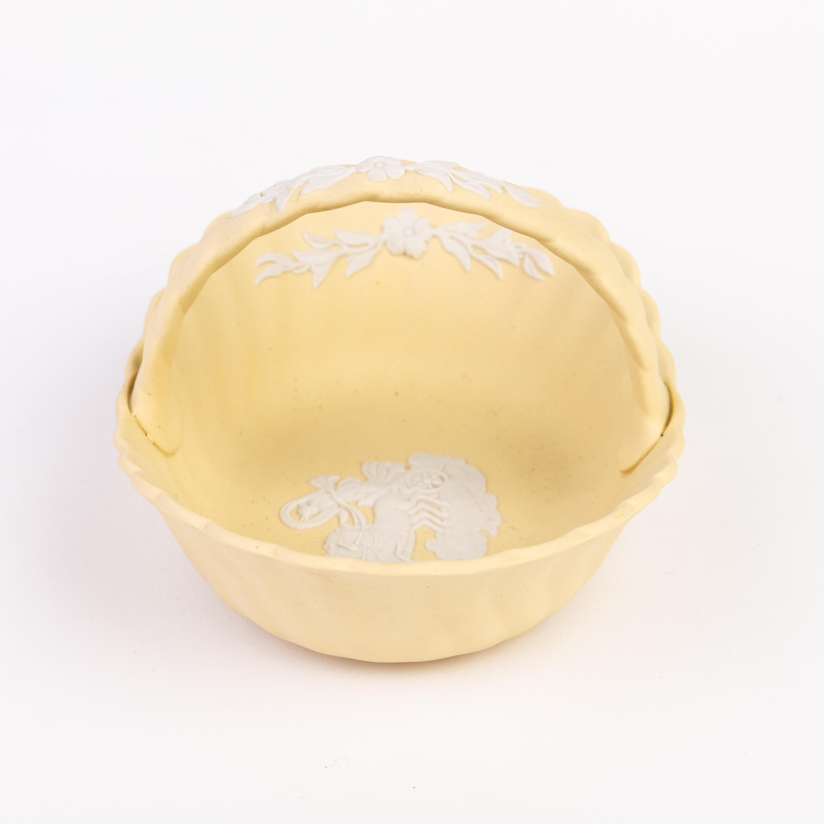 From a private collection.
Free international shipping.
Wedgwood Primrose Yellow Jasperware Basket 