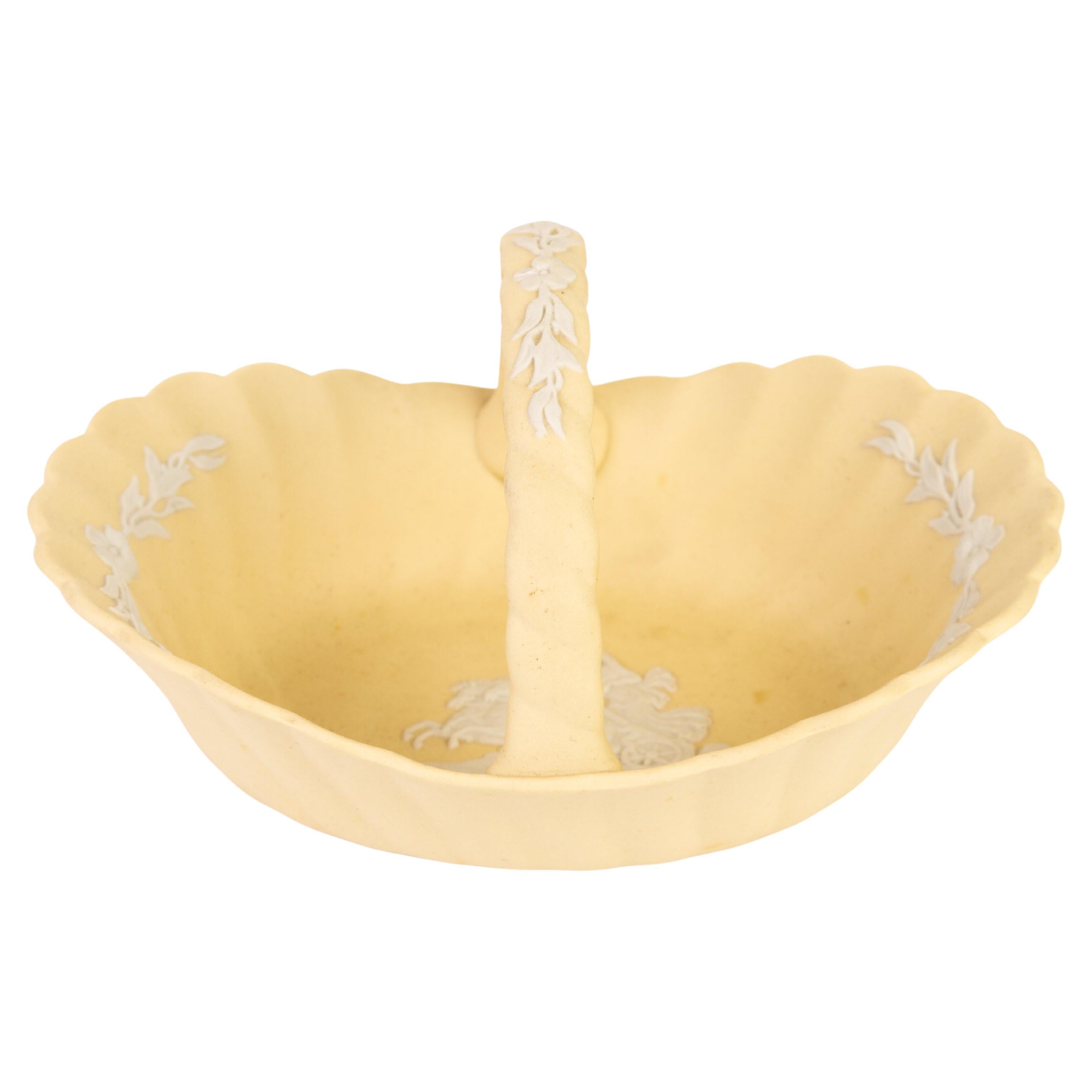 Wedgwood Primrose Yellow Jasperware Basket 
