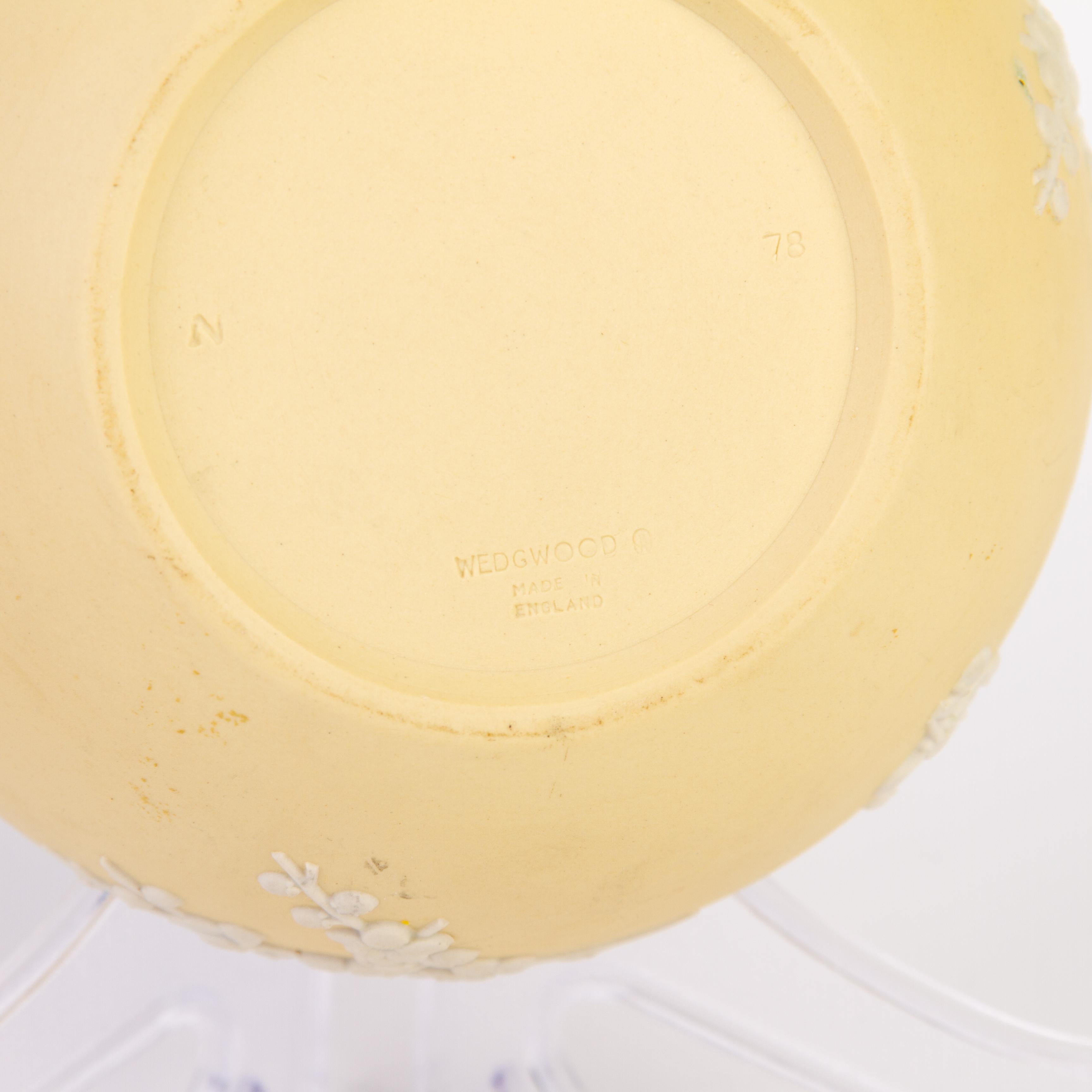 Porcelain Wedgwood Primrose Yellow Jasperware Prunus Bowl  For Sale
