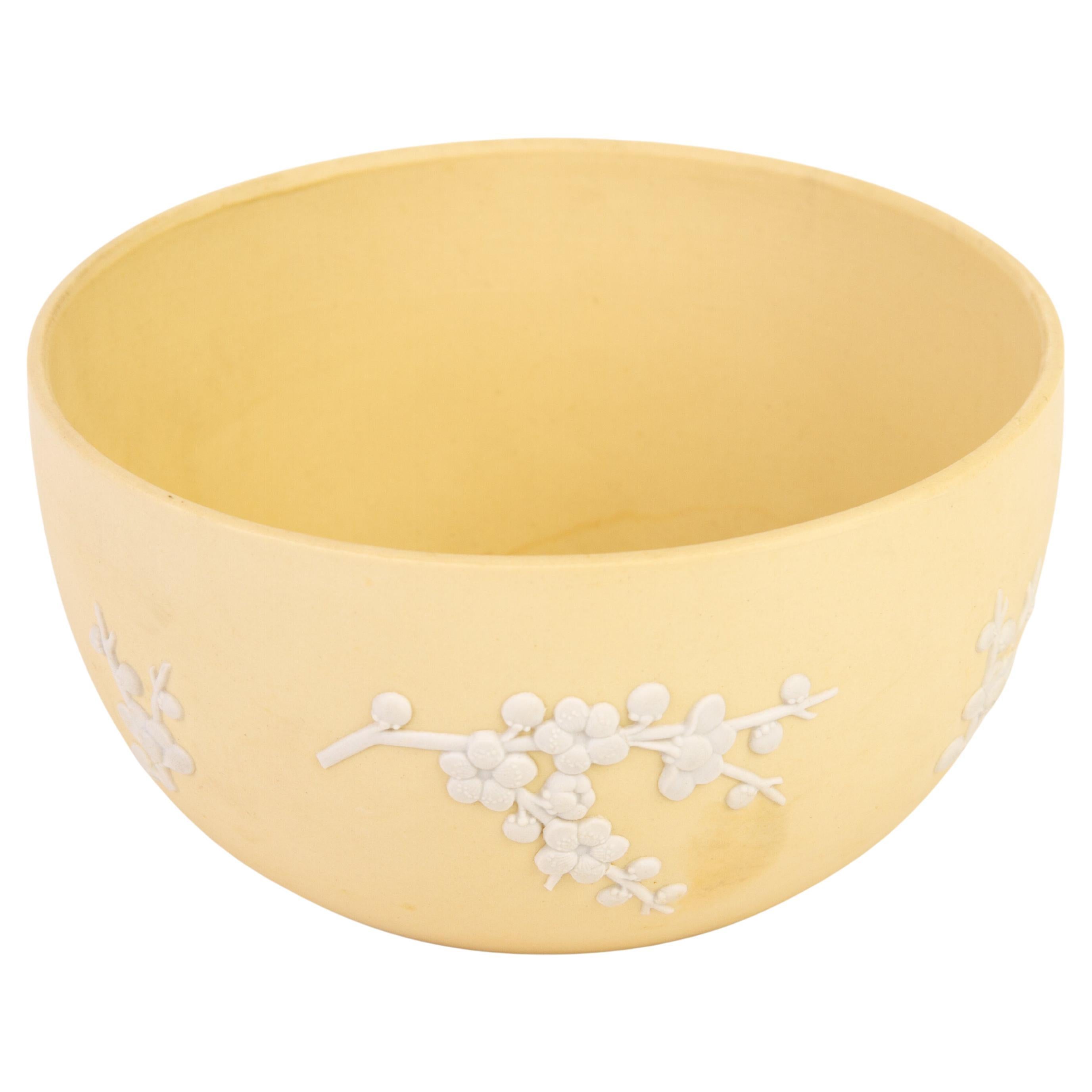 Wedgwood Primrose Yellow Jasperware Prunus Bowl 