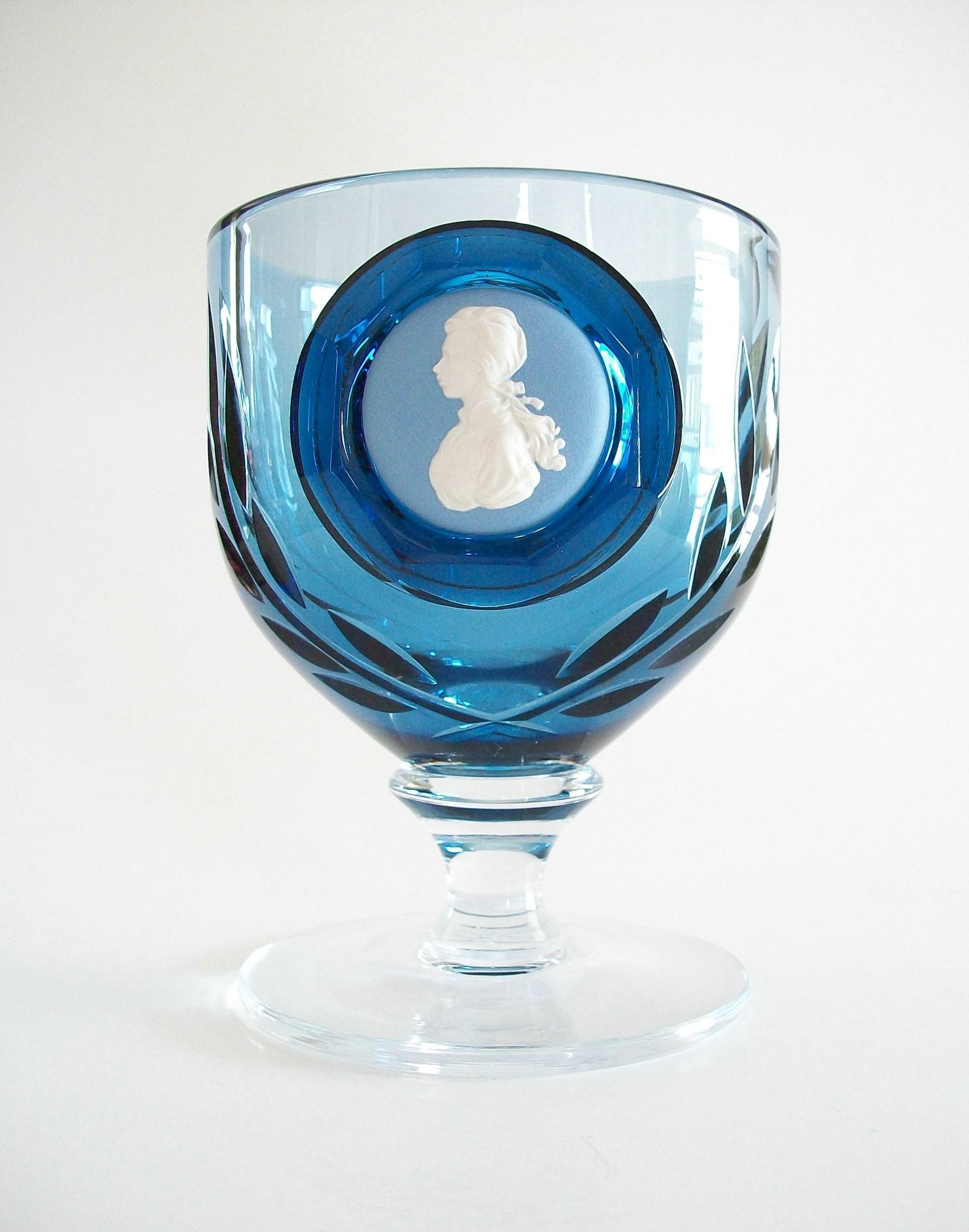 Neoclassical Wedgwood, 'Princess Anne' Goblet with Jasperware Medallion, Signed, UK, 1973 For Sale