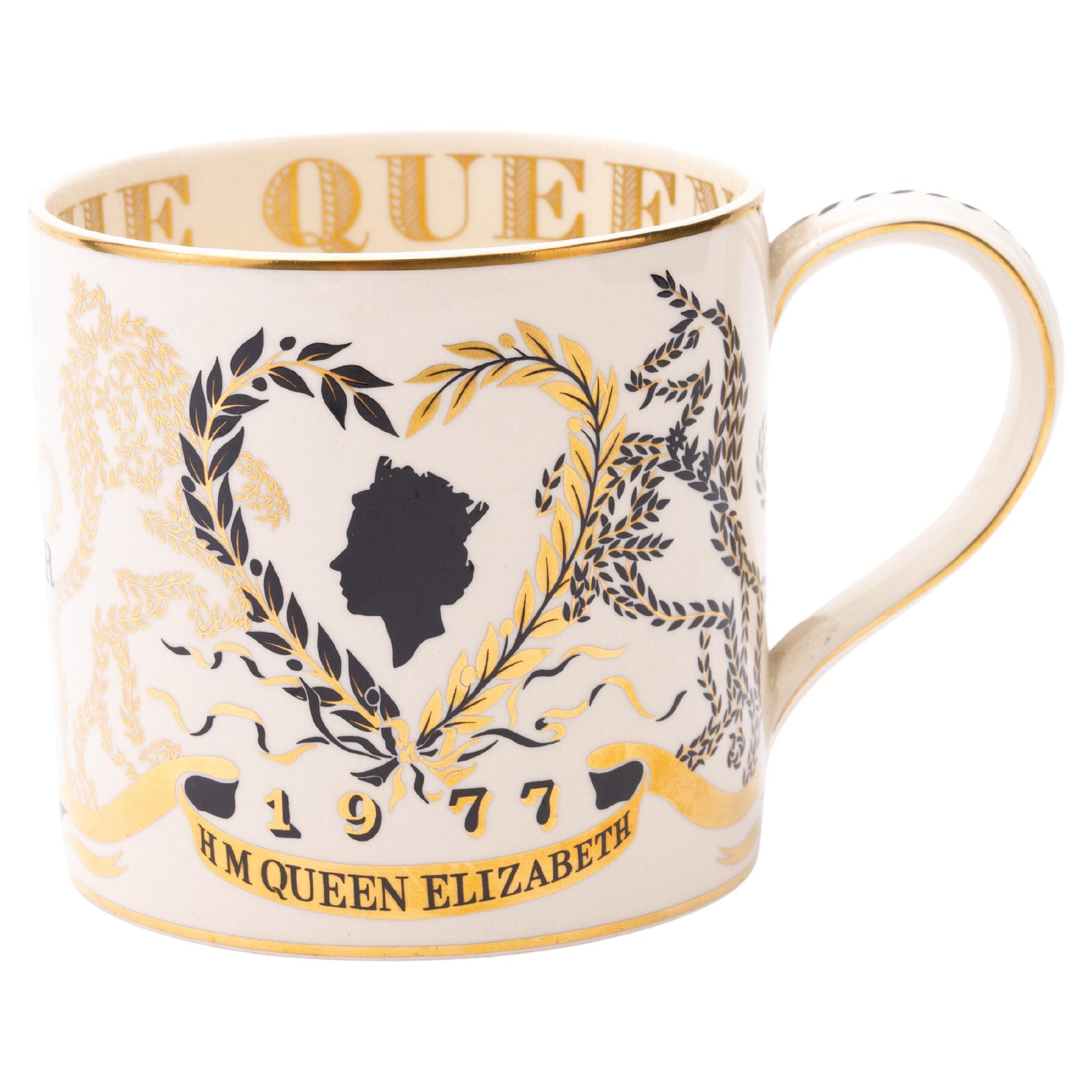 Wedgwood Queen Elizabeth II Silver Jubilee Mug For Sale