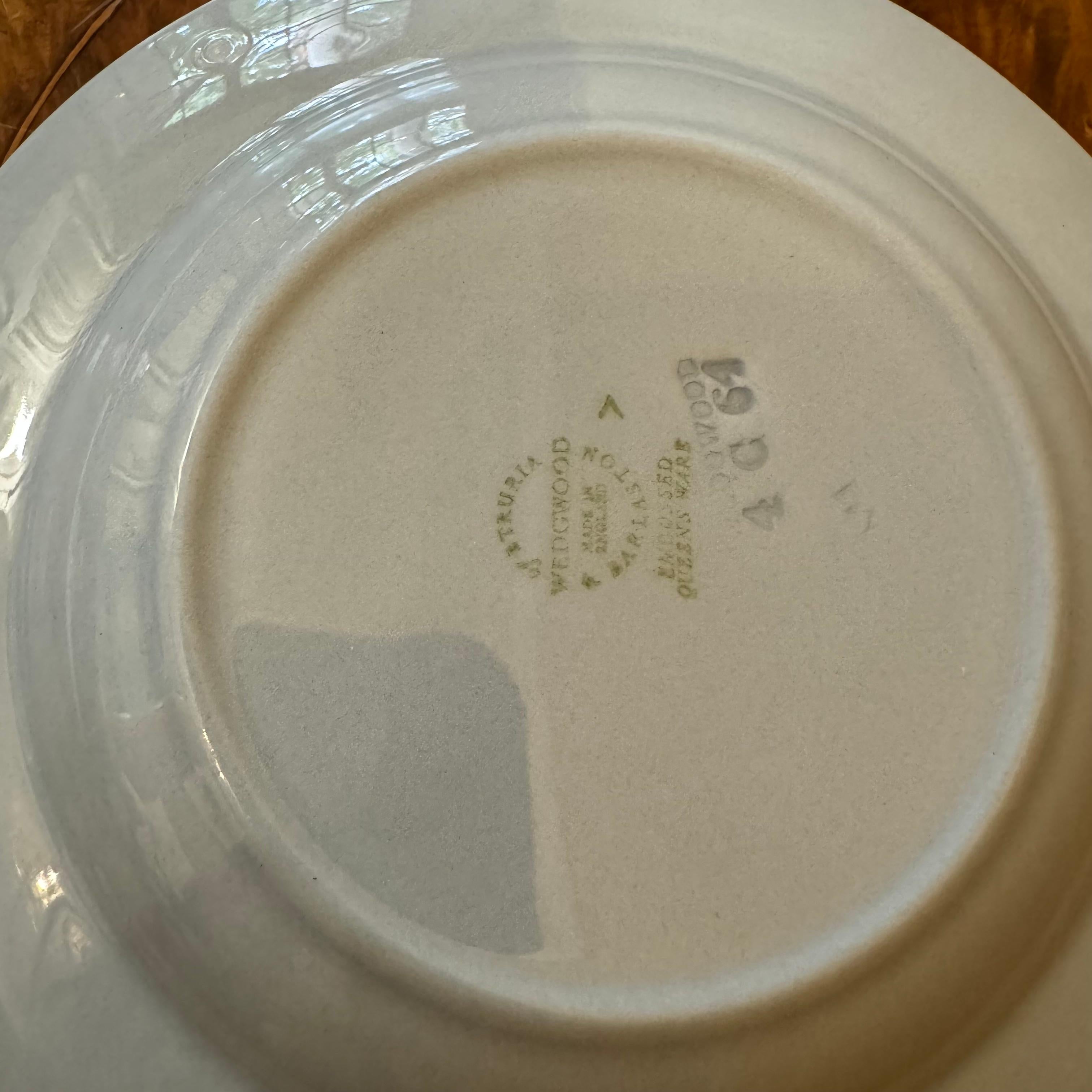 20th Century Wedgwood Queens Ware Blue Embossed Cream Ashtray For Sale