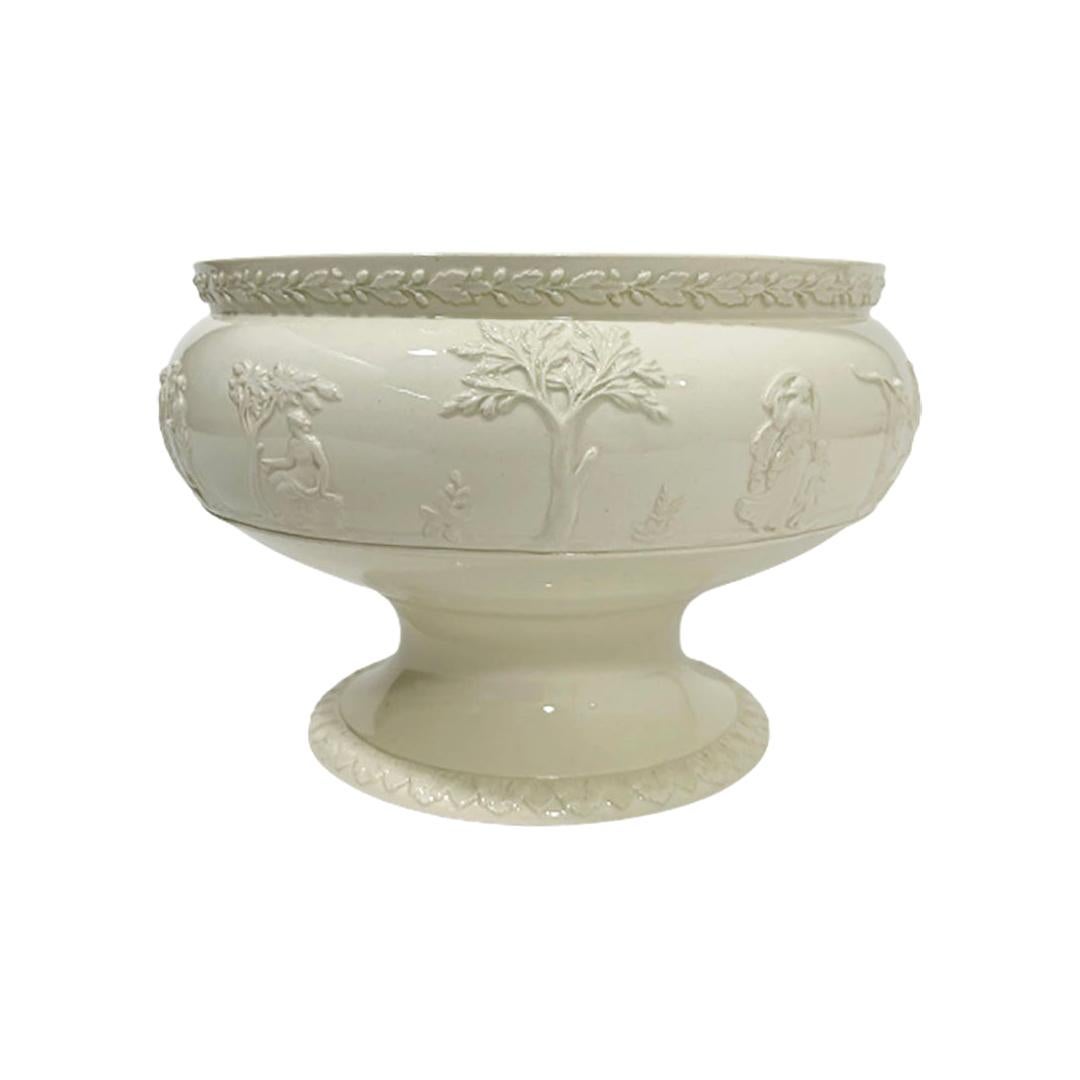 Wedgwood Queensware Embossed Footed Bowl, England For Sale